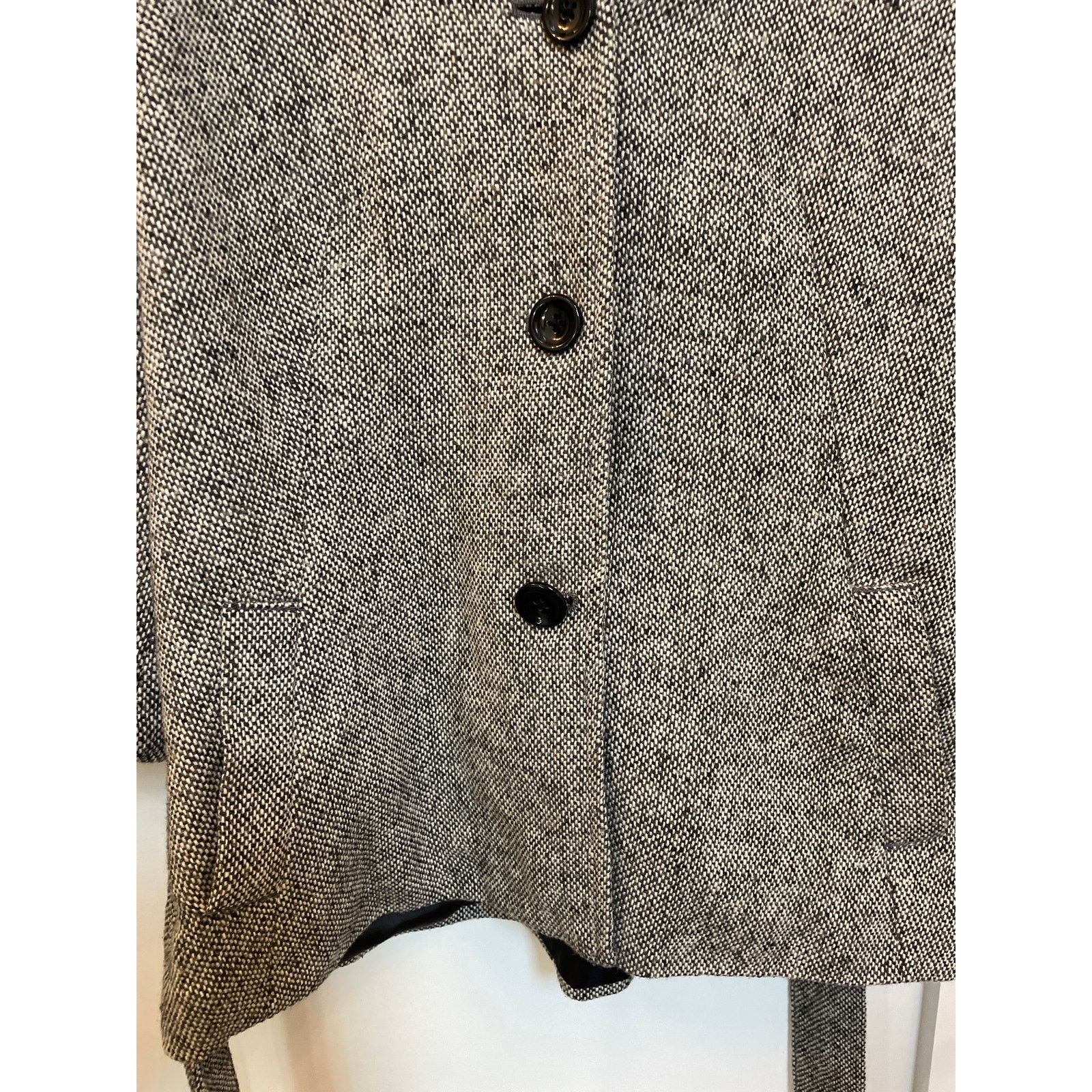 Gap Vtg GAP 3/4 Wide Sleeve Belted Herringbone Cropped Peacoat,M Size M / US 6-8 / IT 42-44 - 7 Thumbnail