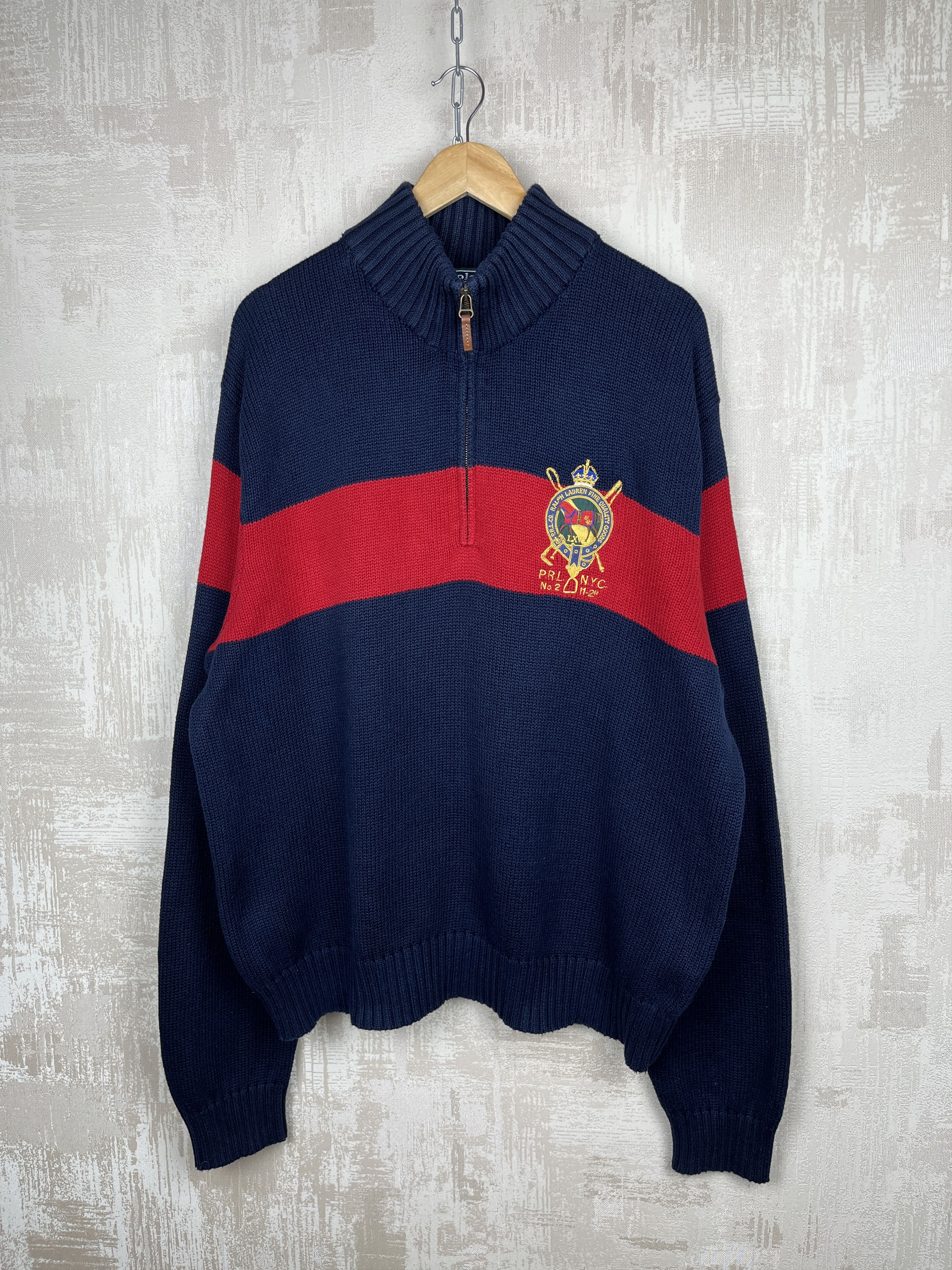 Polo Ralph Lauren Polo Ralph Lauren PRL Club N.Y.C. 1/4 Zip Pullover Sweater Size US XXL / EU 58 / 5 - 1 Thumbnail