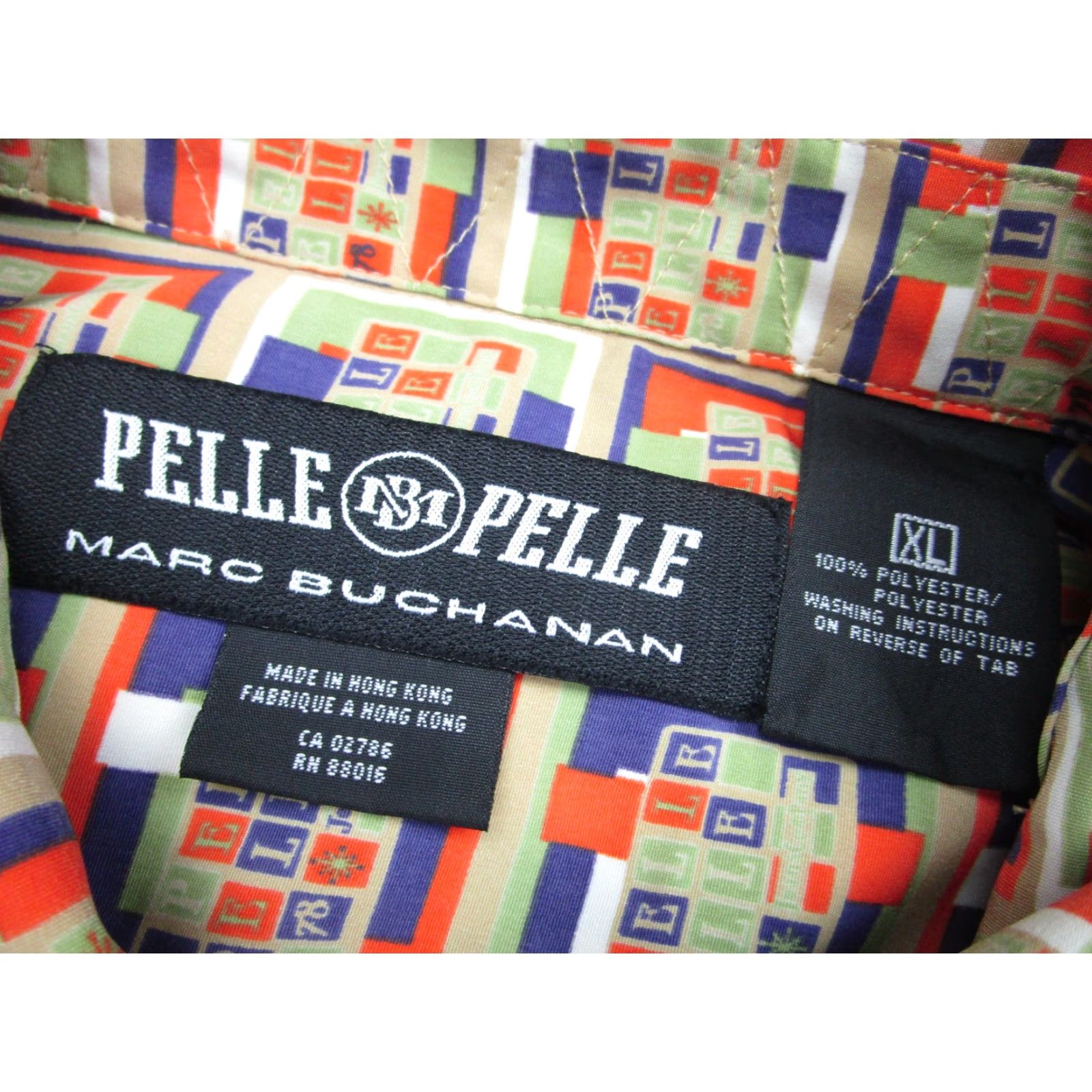 Pelle Pelle Pelle Pelle Shirt Mens XL Geometric Print Marc Buchanan Button Up 90s Size US XL / EU 56 / 4 - 5 Thumbnail