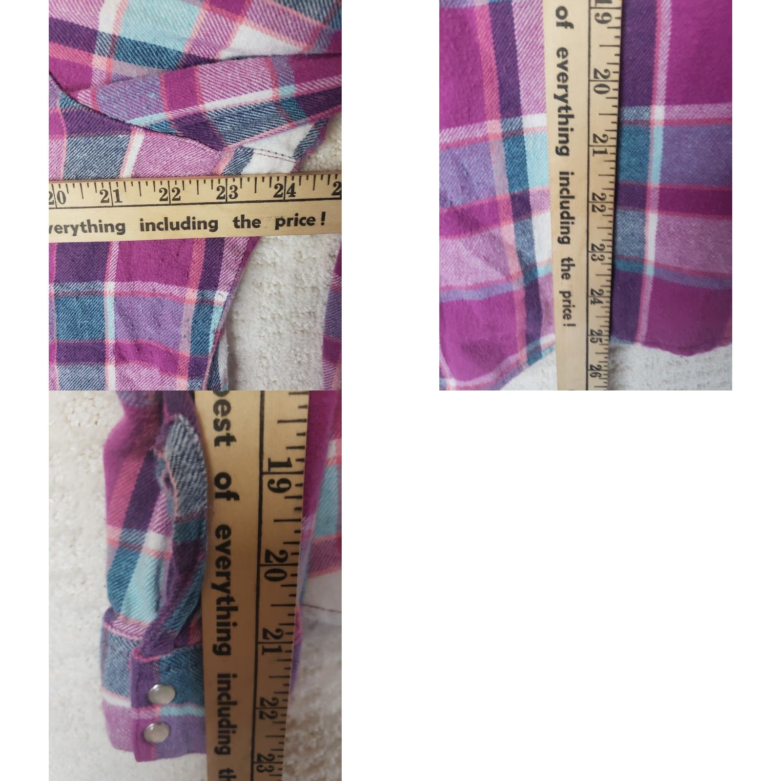 Wrangler VINTAGE Wrangler Wrancher Women's XXL Hot Pink Plaid Pearl Snap Western Shirt L/S Size XXL / US 16-18 / IT 52-54 - 9 Thumbnail