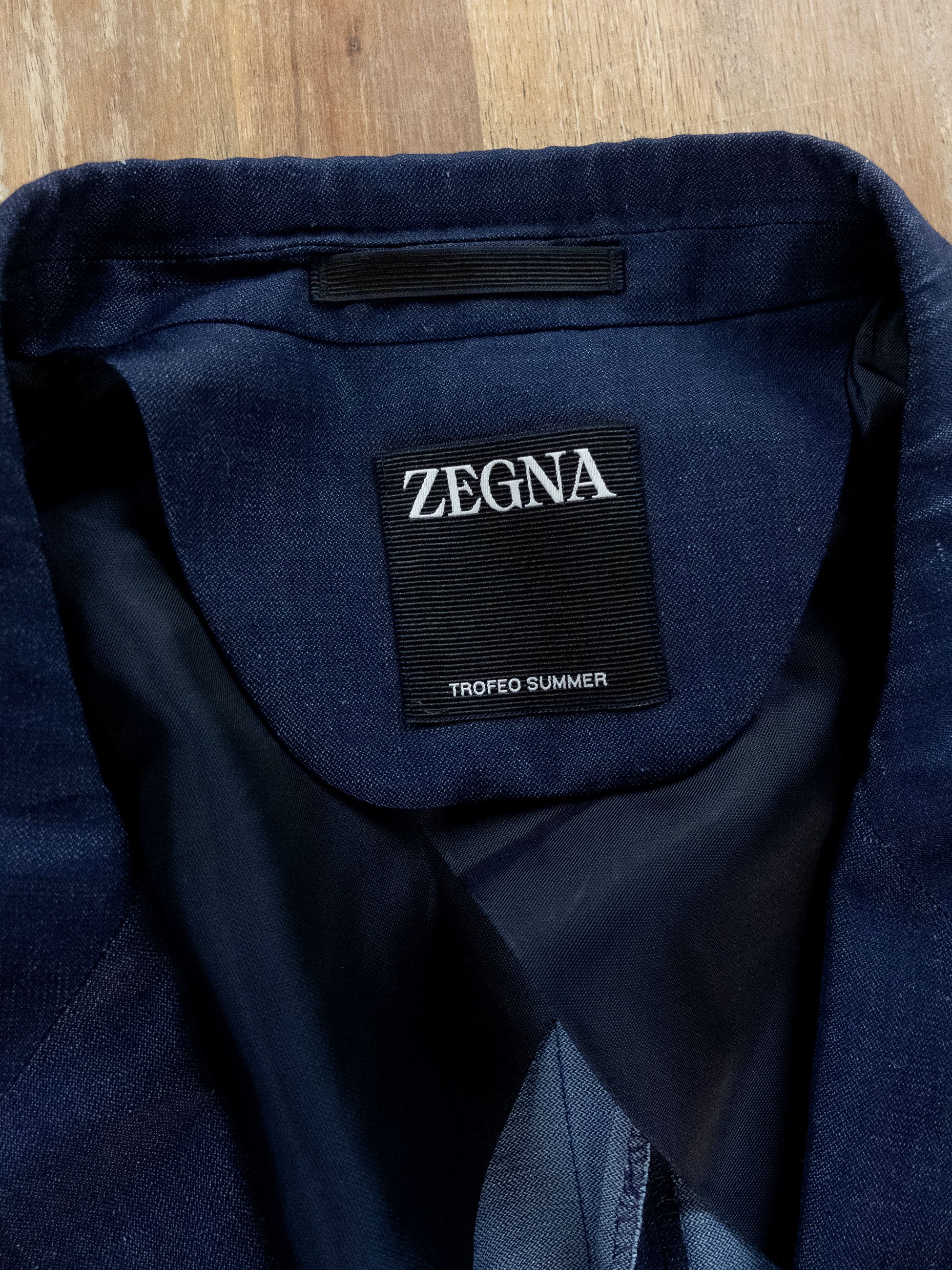 Ermenegildo Zegna ZEGNA Trofoe Summer navy blue wool linen blazer 42R Size 42R - 4 Thumbnail