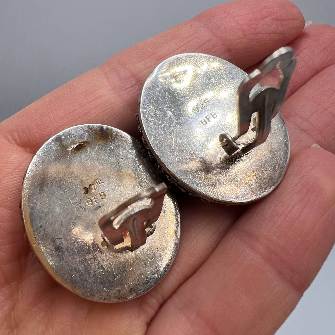 Vintage Vintage Jewelry Earrings Sterling Silver Lapis Lazuli Stone Size ONE SIZE - 2 Thumbnail