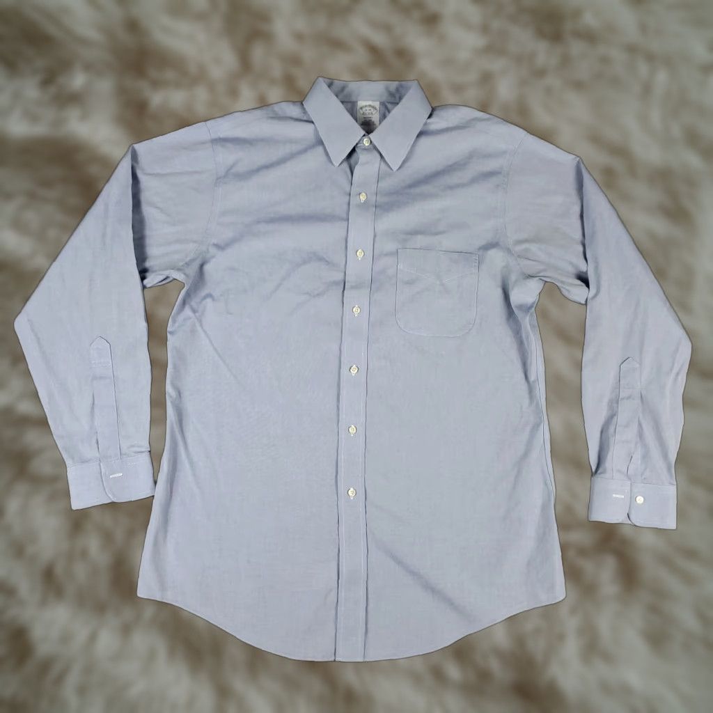 Brooks Brothers Brooks Brothers Shirt Mens Size 16 Blue Regent Dress Button Up Long Sleeve Size 42R - 1 Thumbnail