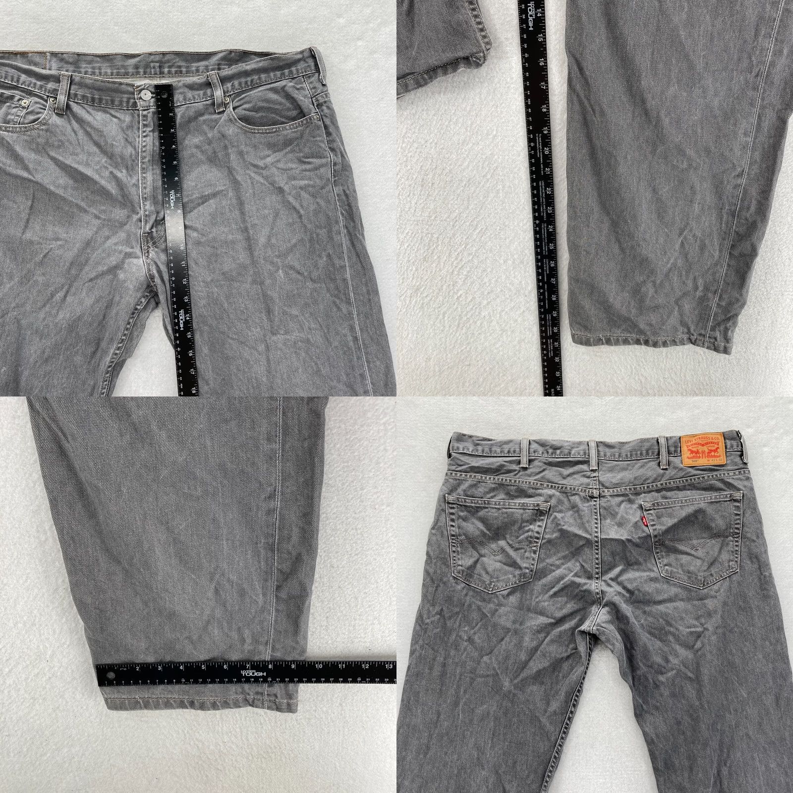 Levi's Levi's 569 Jeans Mens Relaxed Straight Leg Medium Wash Gray Denim Pants 42x32 Size US 42 / EU 58 - 8 Thumbnail