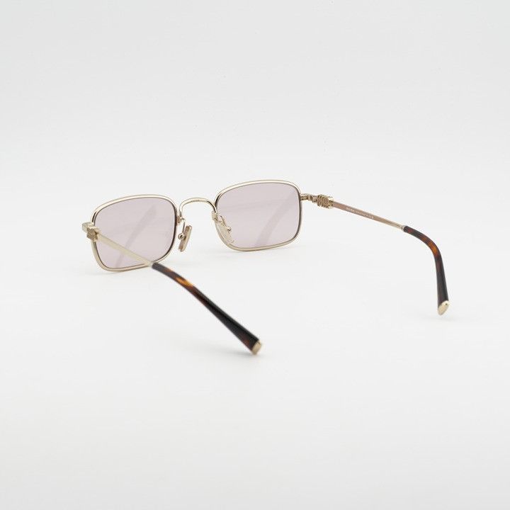 Miu Miu Miu Miu MUA53S ZVN4I0 Sunglasses Gold Rectangle Frame Size ONE SIZE - 4 Thumbnail