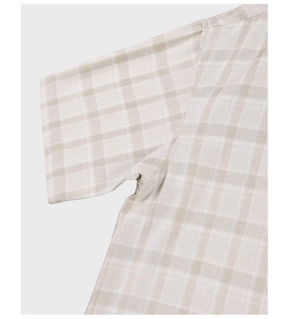 Beams Plus BESLOW Open Collar Check Half Sleeve Shirt Beige Check Size US L / EU 52-54 / 3 - 16 Thumbnail