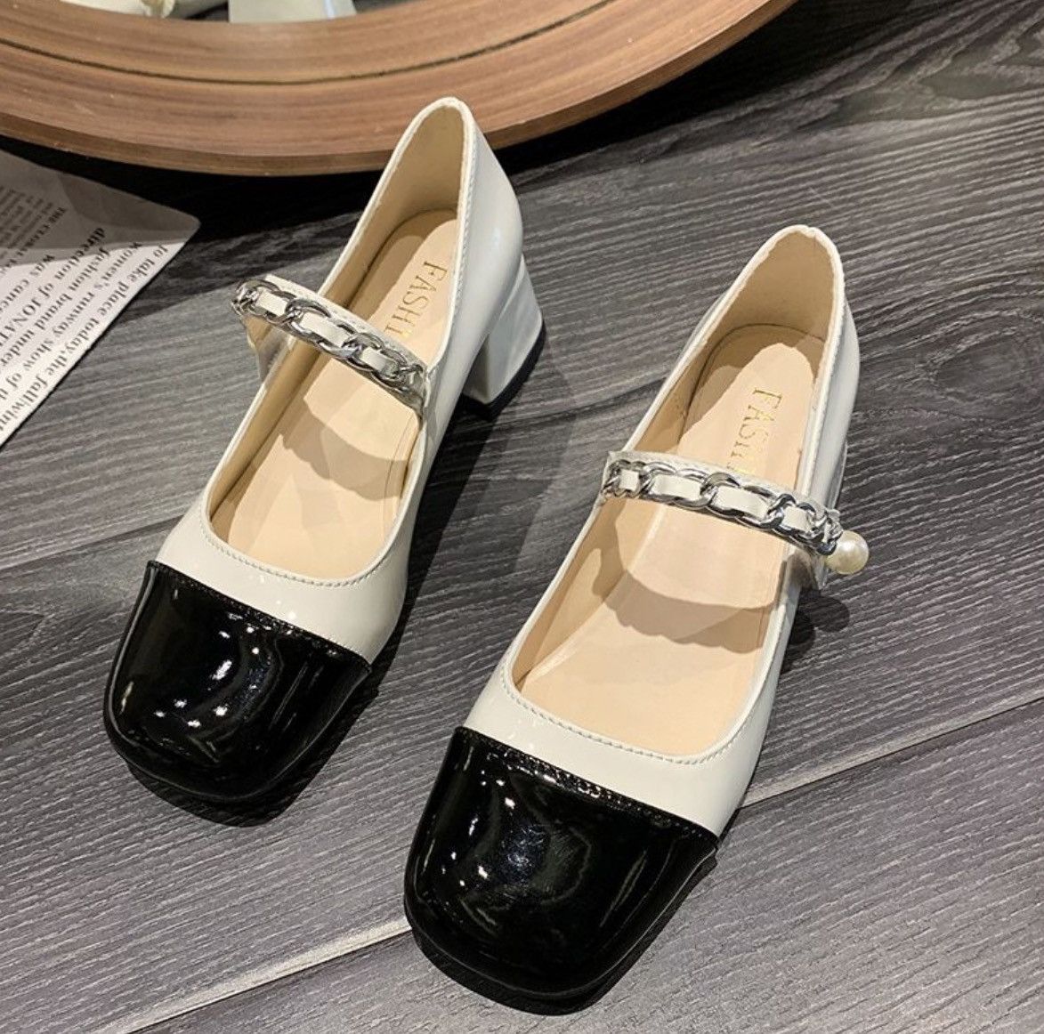Handmade Squared low rise heels Size US 5 / IT 35 - 2 Thumbnail