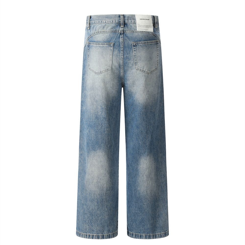 Japanese Brand × Jean Men's punk distressed washed raw edge straight ripped jeans Size US 32 / EU 48 - 3 Thumbnail