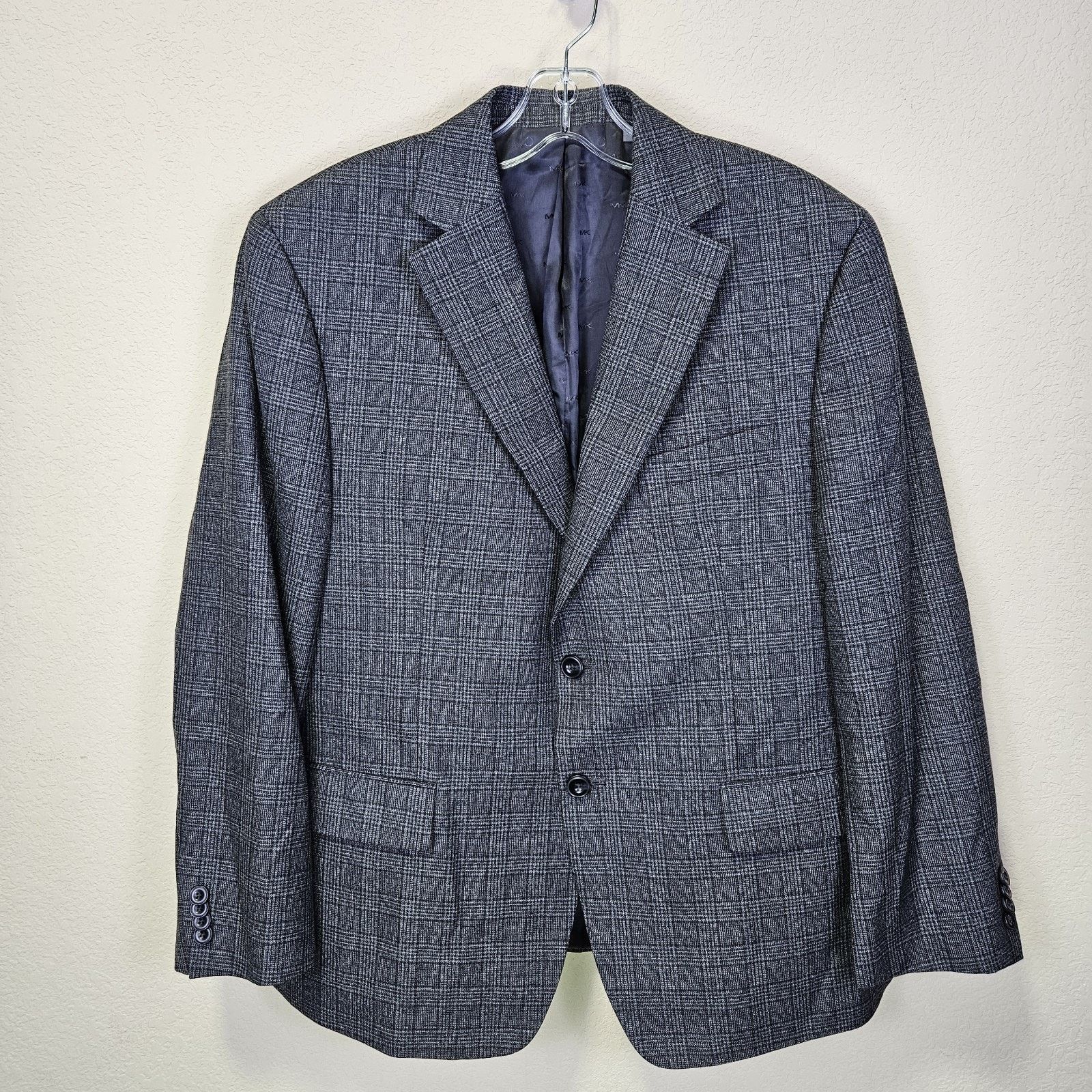 Michael Kors Michael Kors Glen Plaid Sport Coat Blazer Gray Interview Size 42S - 1 Thumbnail