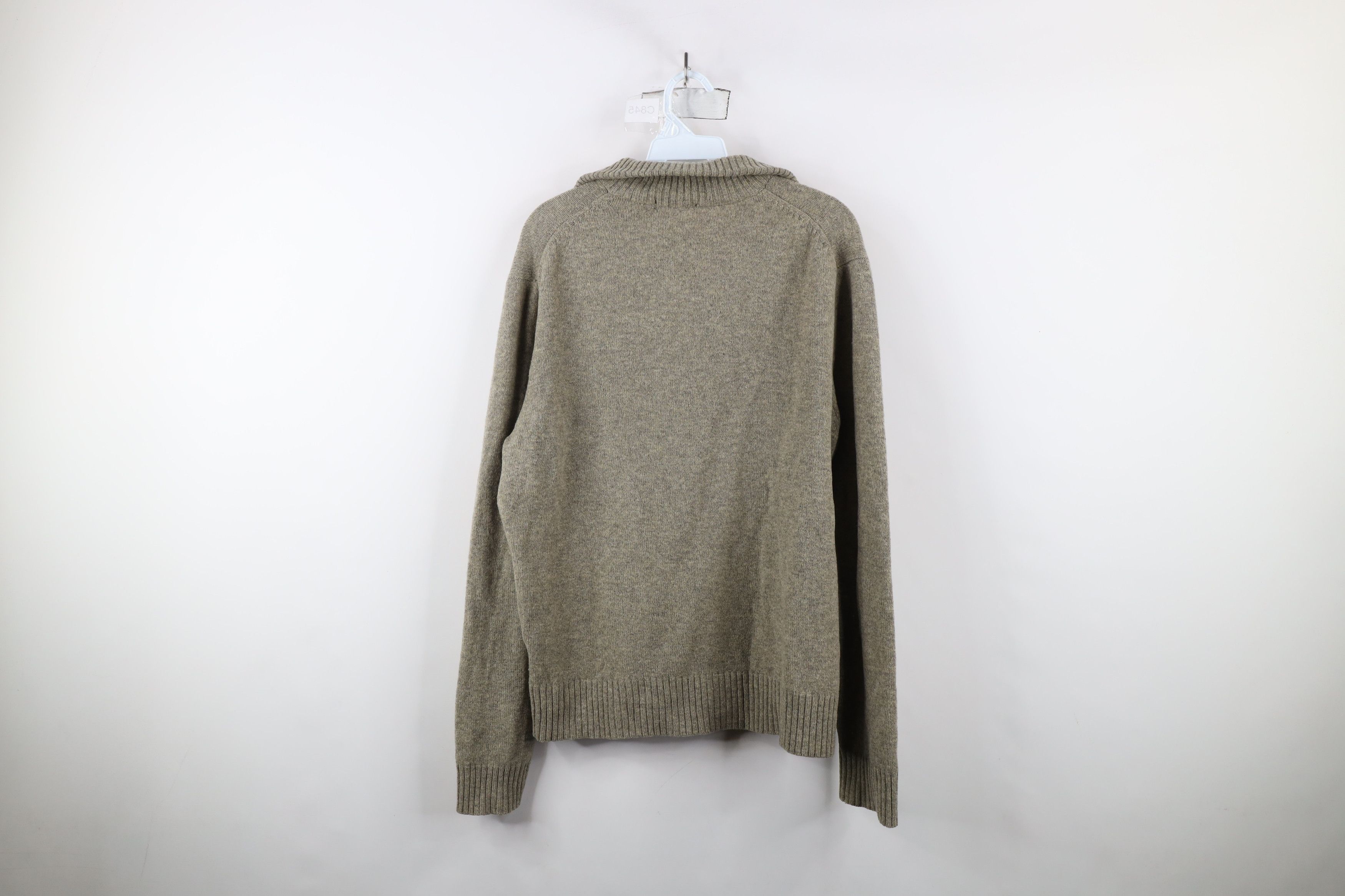 J.Crew × Vintage Vintage 90s J Crew Lambswool Knit Half Zip Sweater Beige Size US M / EU 48-50 / 2 - 7 Thumbnail
