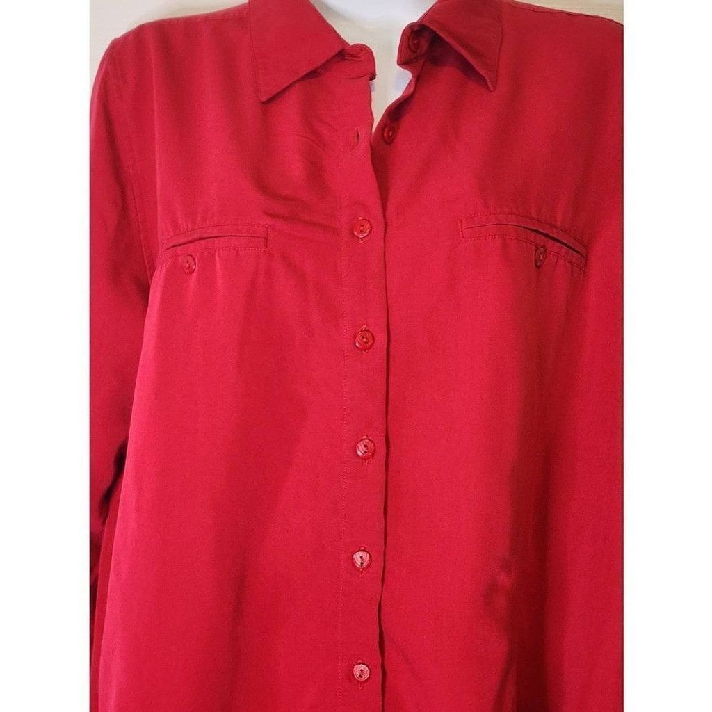 Other Christopher & Banks Red Blouse Size L / US 10 / IT 46 - 3 Thumbnail