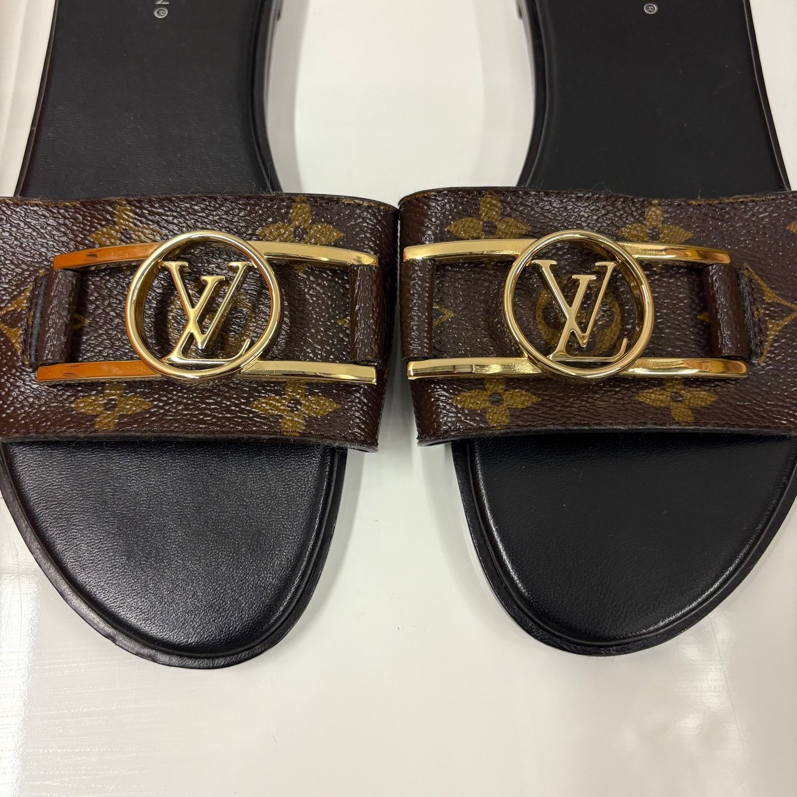 Louis Vuitton Louis Vuitton Sandals Lock It Flat Mule Monogram Black 35.5 Size US 5.5 / IT 35.5 - 3 Thumbnail