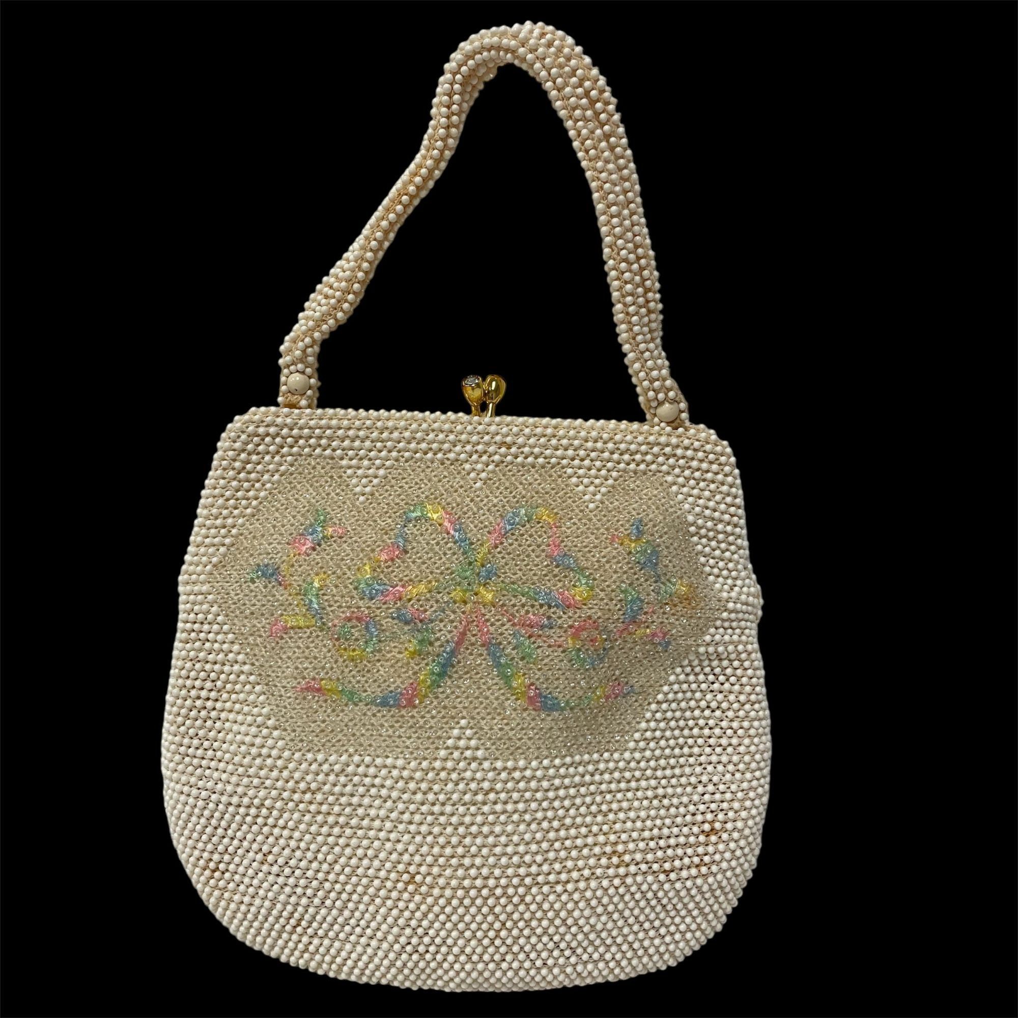 Other Vtg Lumured PETITE BEAD HandBag Evening COCKTAIL Purse Size ONE SIZE - 1 Thumbnail