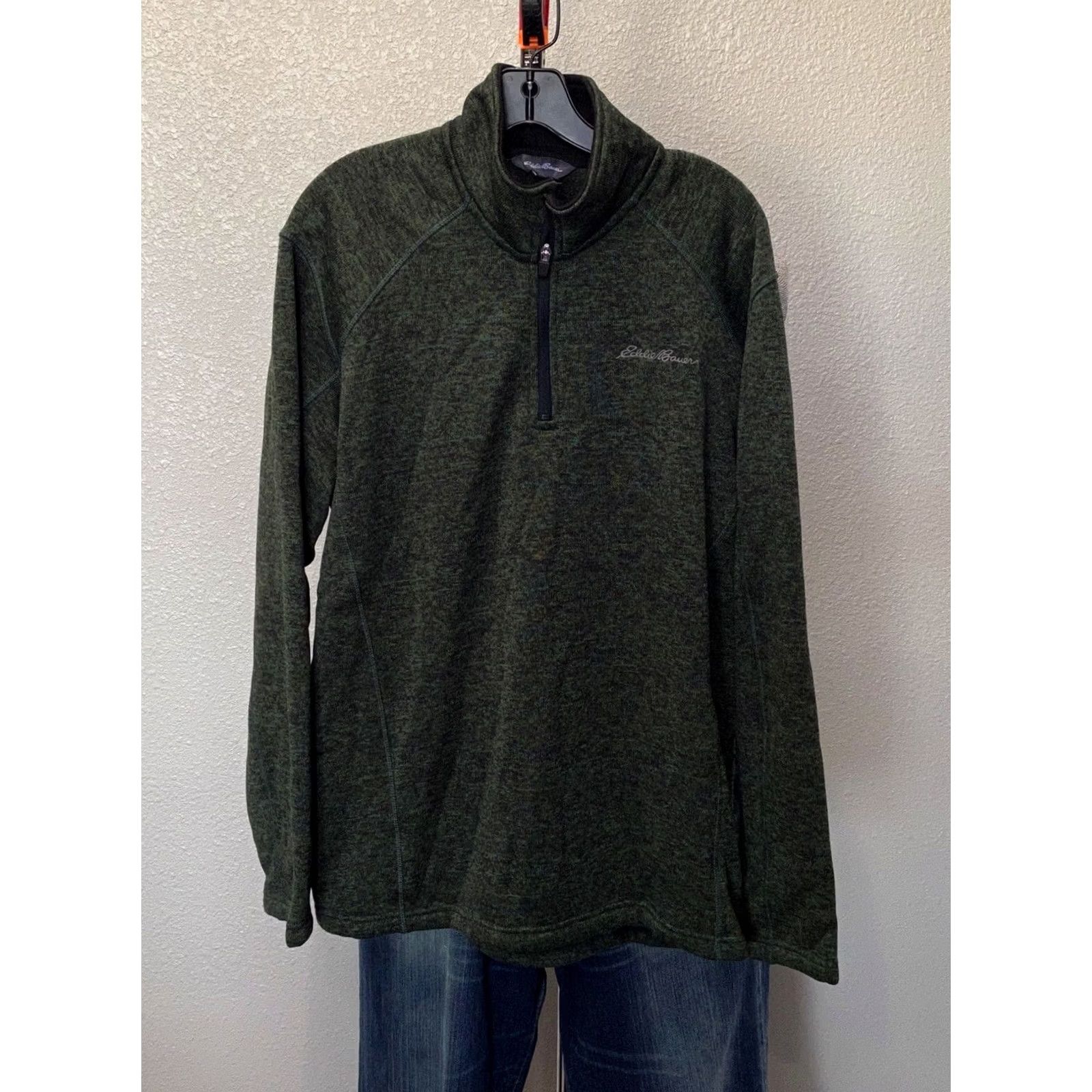 Eddie Bauer Eddie Bauer SWEATER Zippered Fleece Green Large L Mens Size US L / EU 52-54 / 3 - 2 Thumbnail