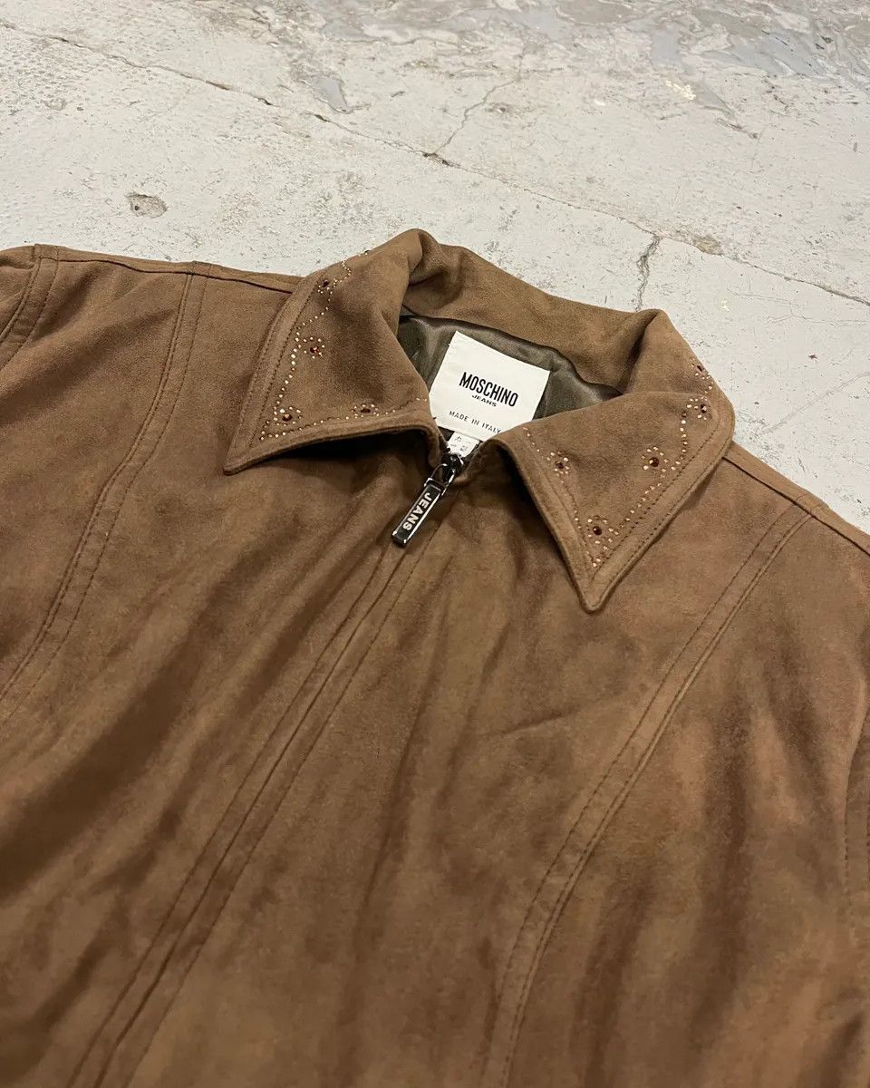 Moschino 2000s Moschino Studded Ruffle Brown Suede Jacket Size M / US 6-8 / IT 42-44 - 5 Thumbnail