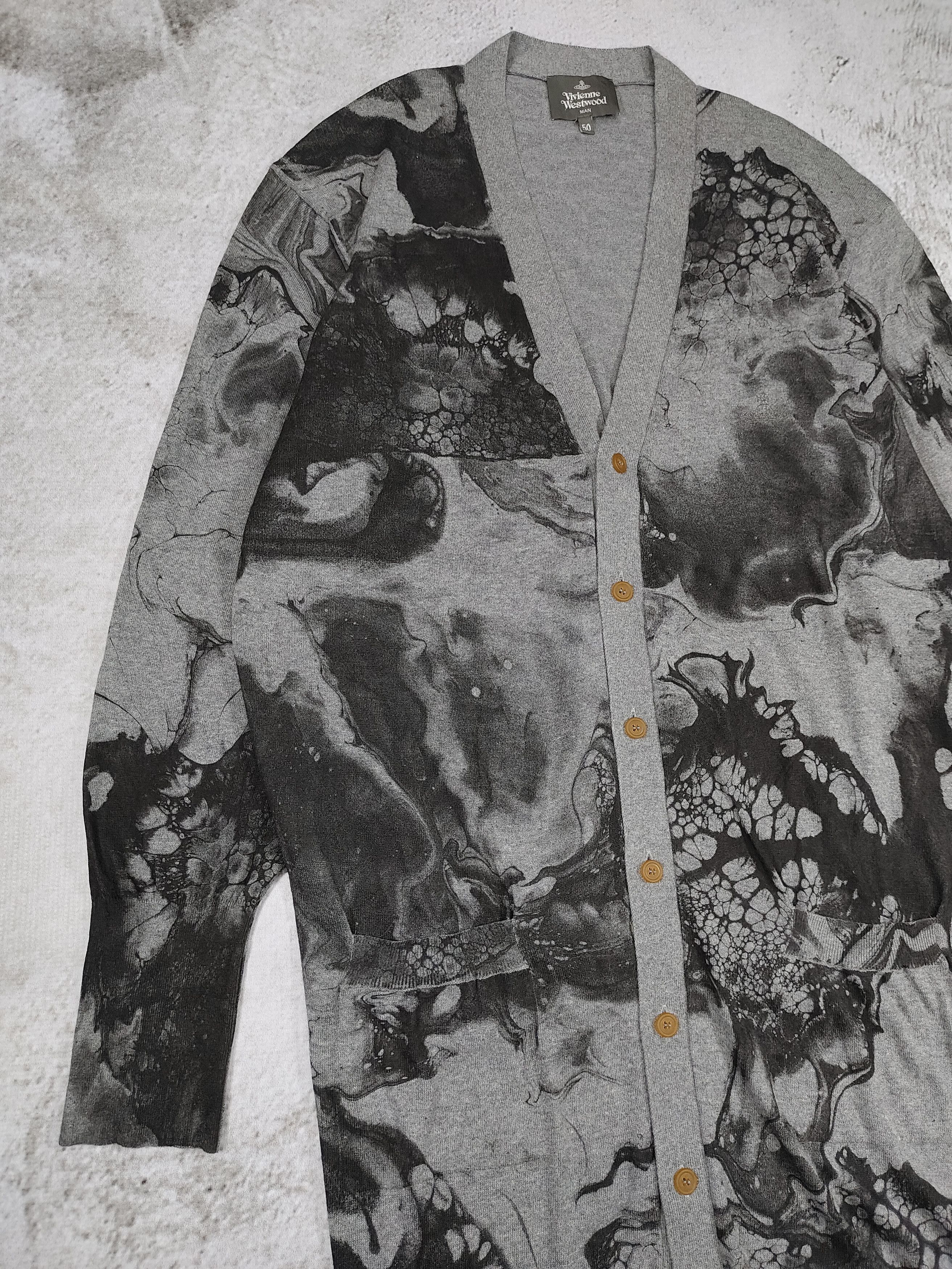 Vivienne Westwood Vivienne Westwood Man- Abstract Ink Art Silhouette Cardigan Size US L / EU 52-54 / 3 - 4 Thumbnail