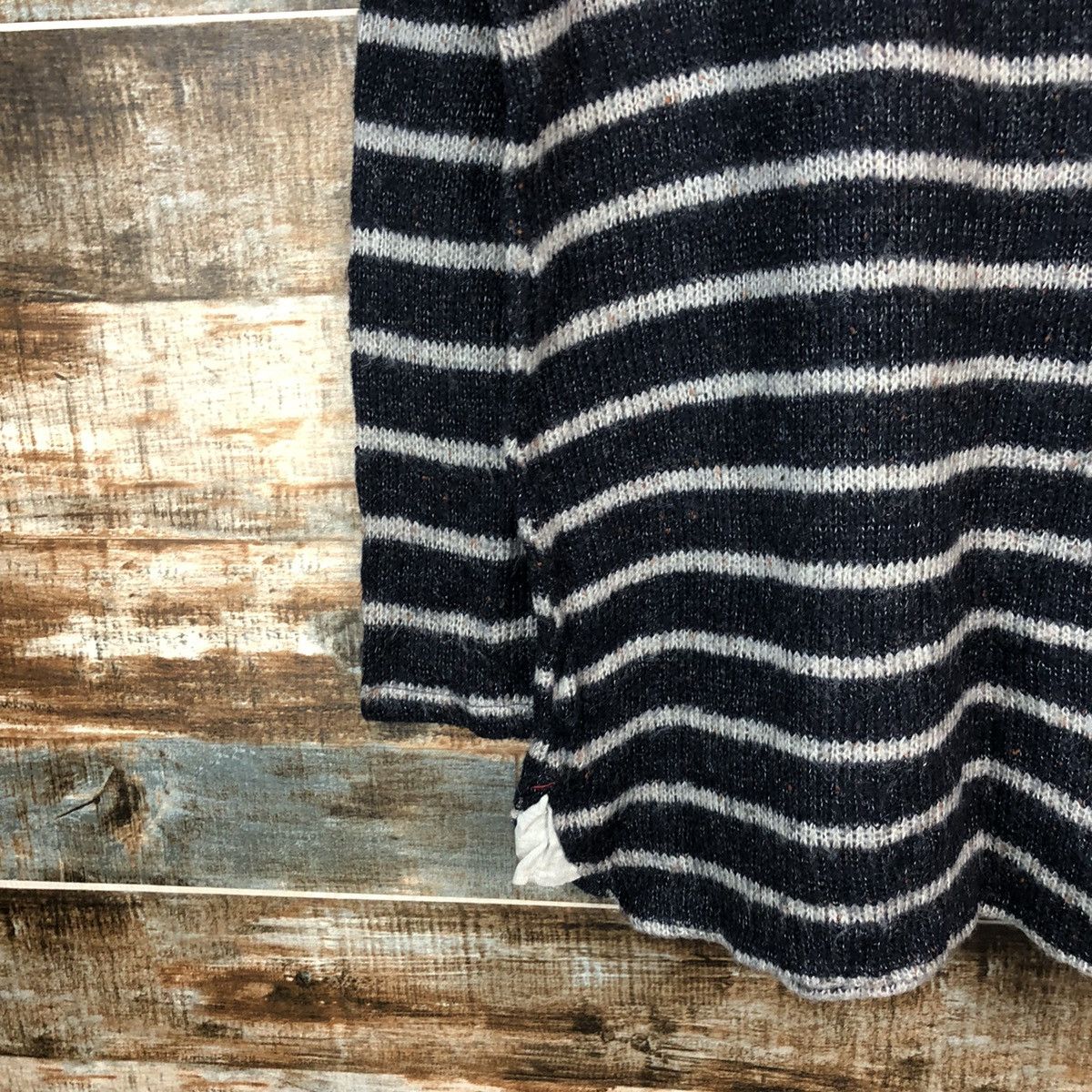 Japanese Brand × OVER THE STRiPES Innoce Dark Blue Stripe Knitwear #A1698 Size L / US 10 / IT 46 - 7 Thumbnail