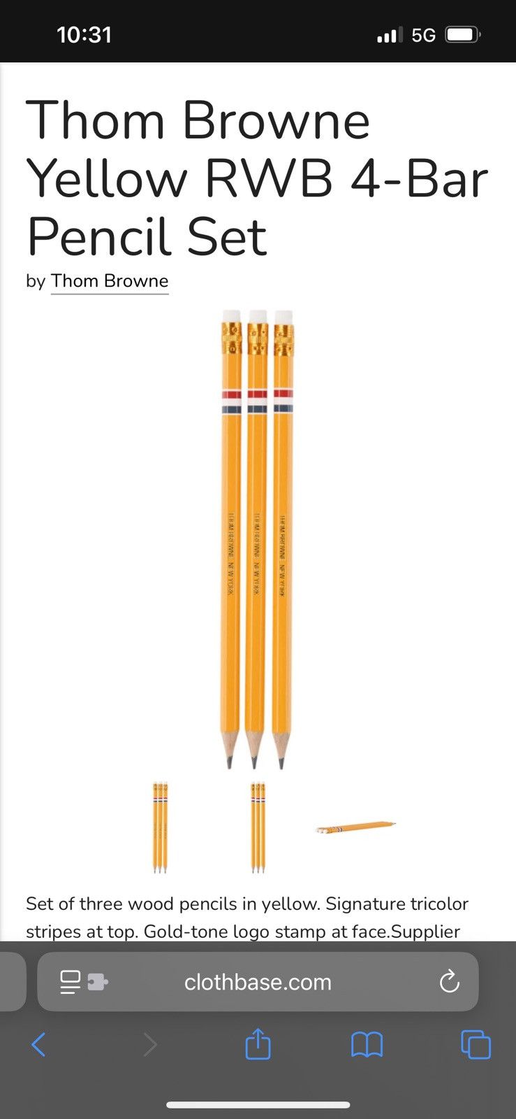 Thom Browne Thom browne NY 4 bar RWB pencils designer new york luxury Size ONE SIZE - 4 Thumbnail
