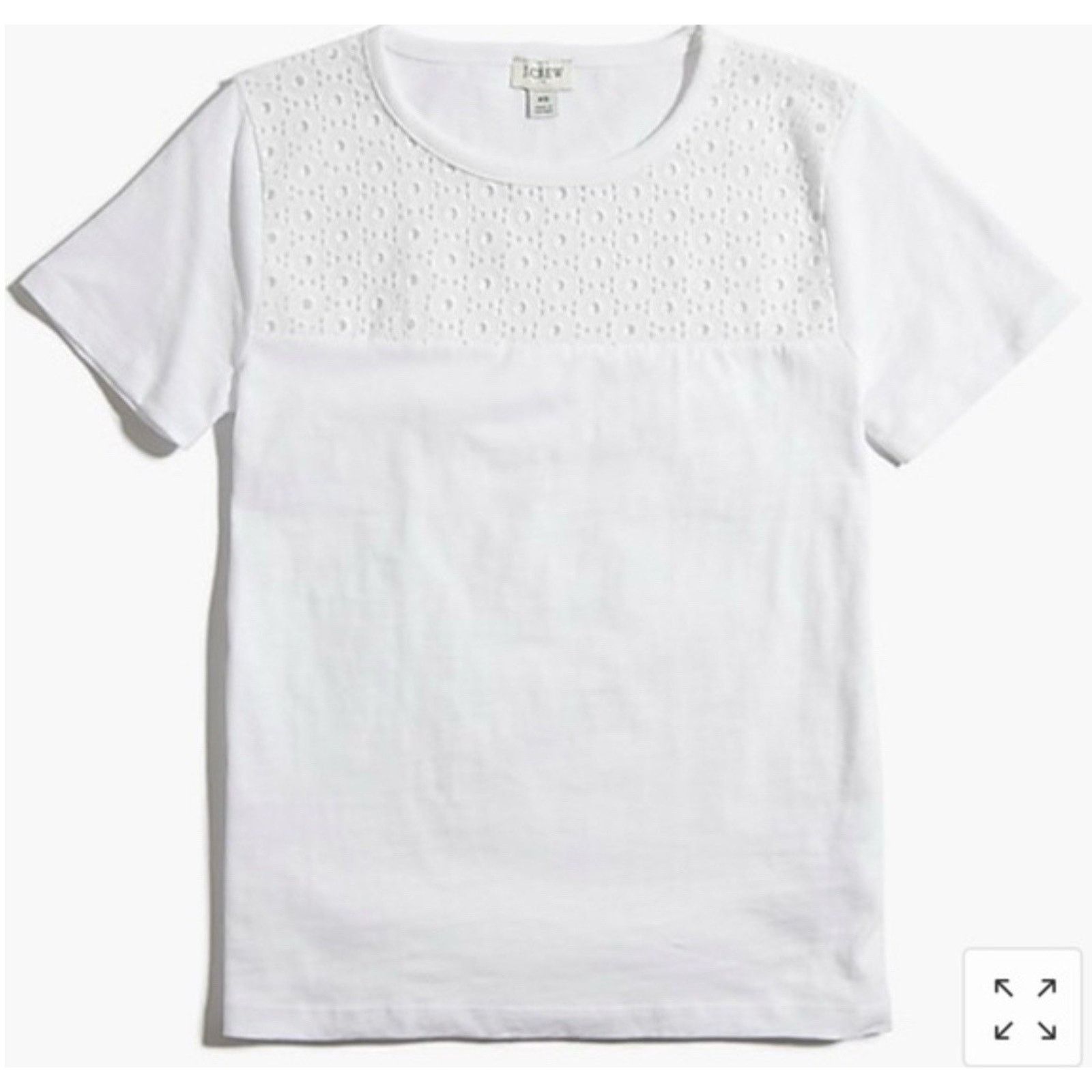J.Crew J. Crew White Eylet Yoke T-Shirt Sleeve White Size S A000869 Size S / US 4 / IT 40 - 2 Thumbnail