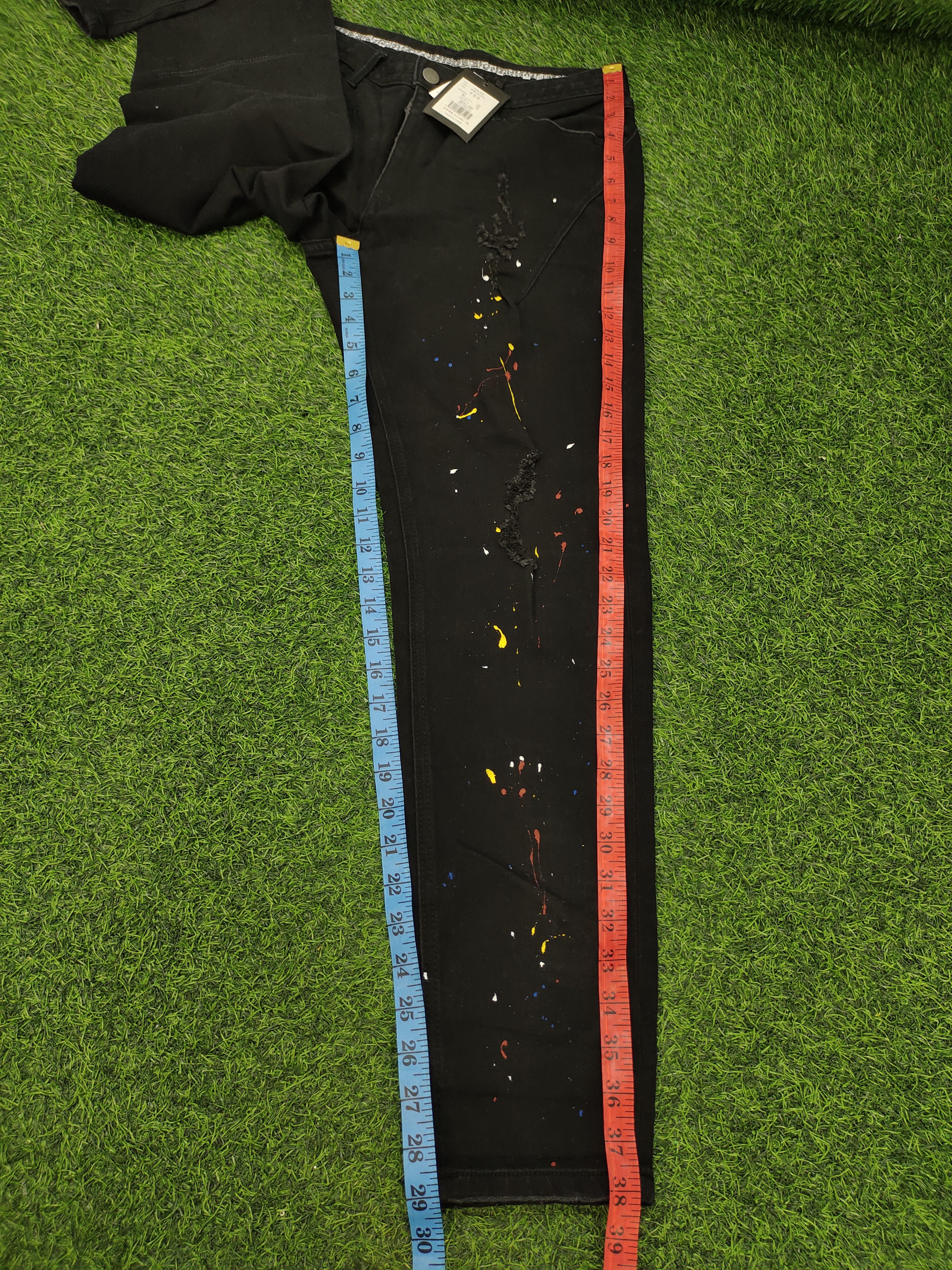 Number (N)ine Number (N)ine Painted Distress Denim Pants Size US 29 - 19 Thumbnail