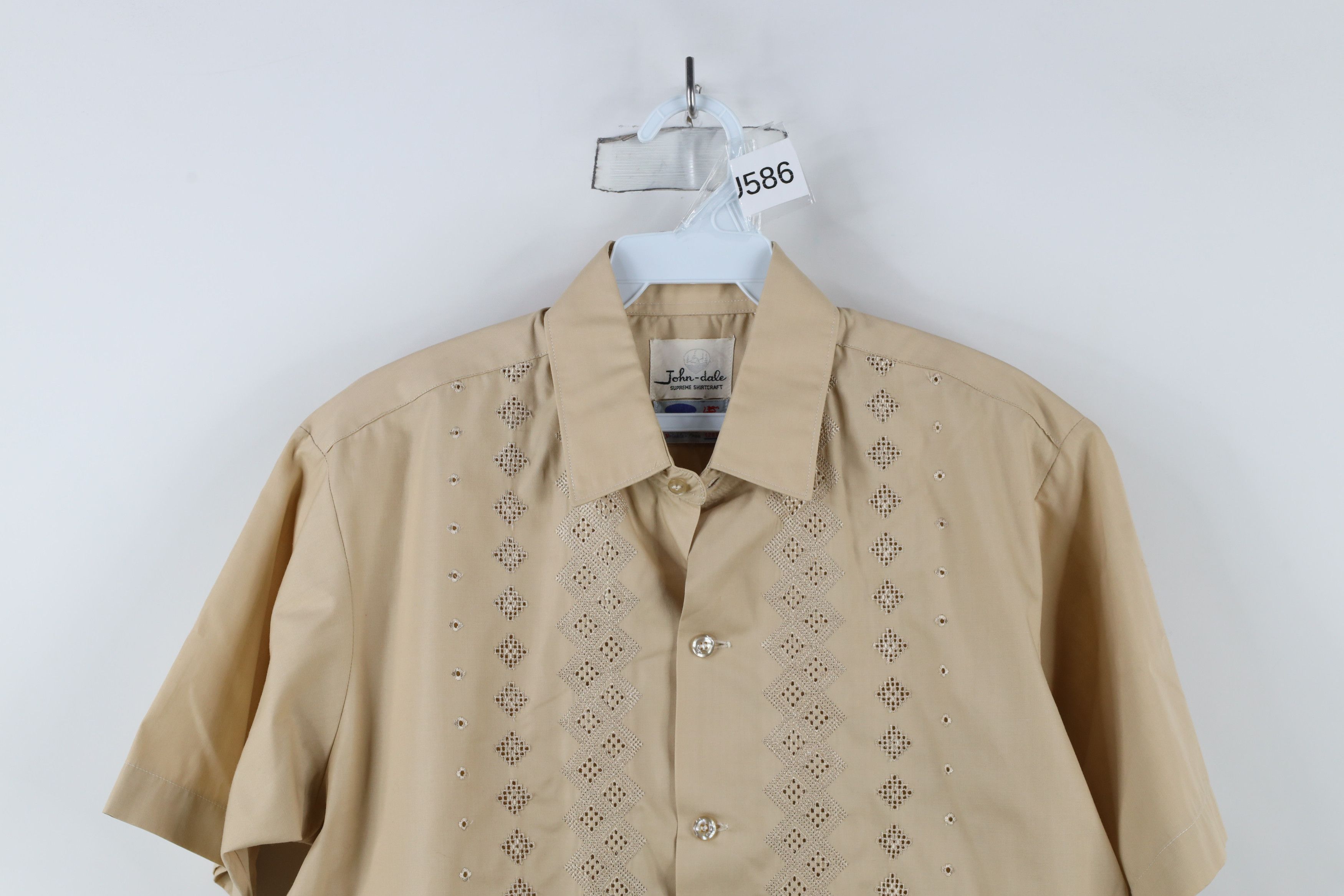 Vintage Vintage 60s 70s Rockabilly Knit Beach Wedding Button Shirt Size US M / EU 48-50 / 2 - 2 Thumbnail