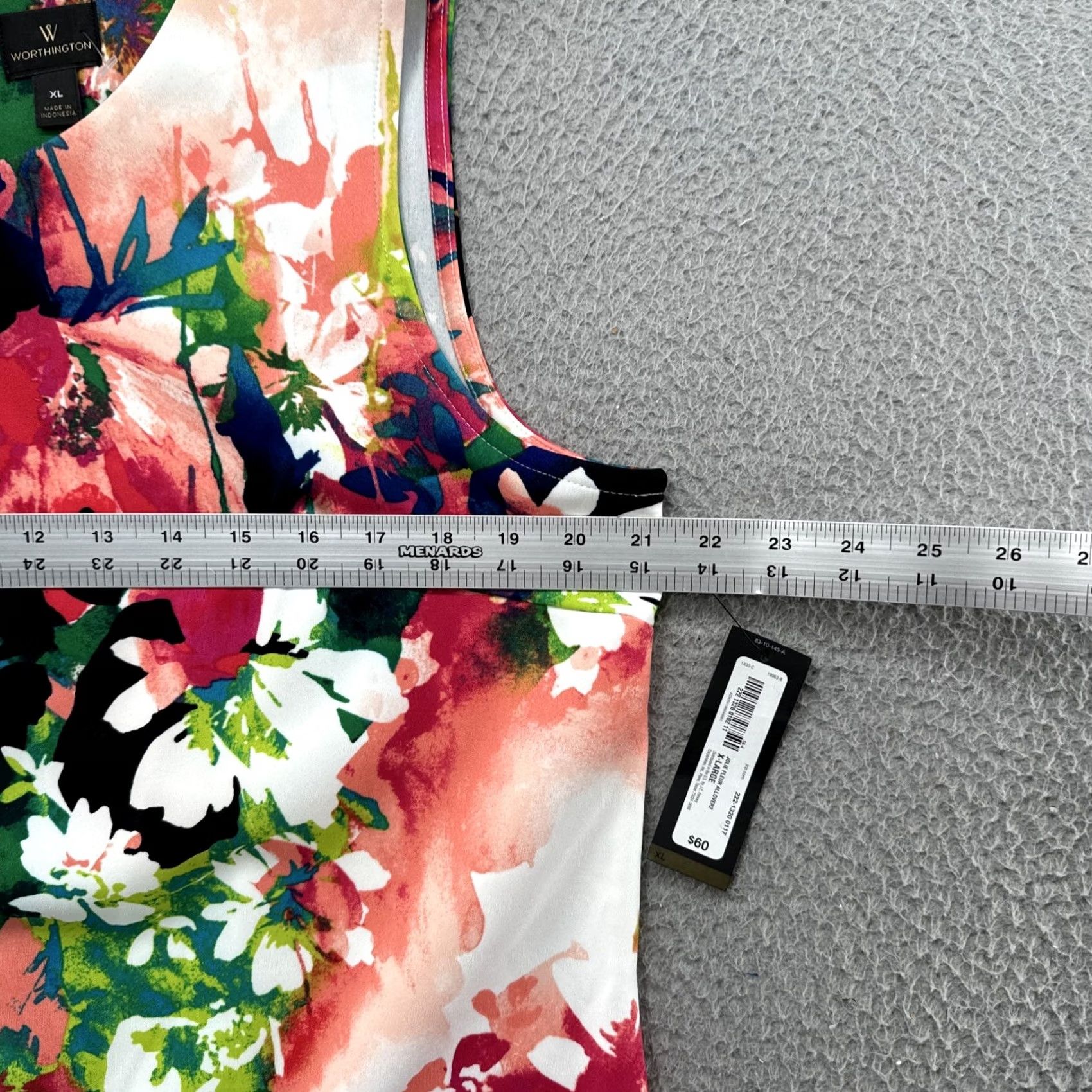 Worthington Worthington Dress Women’s XL Casual Floral Sleeveless V-Neck Multicolor Knee Length Stretch Size XL / US 12-14 / IT 48-50 - 6 Thumbnail