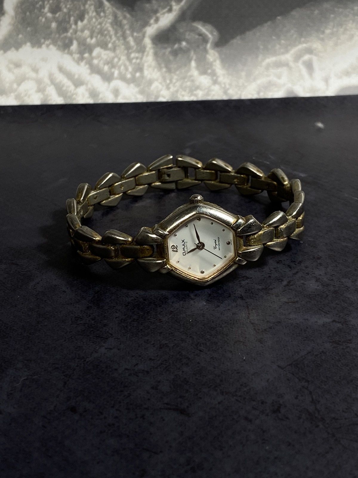 Jewelry Vintage Omax Hexagon Watch, Gold-Tone Bracelet Size ONE SIZE - 1 Thumbnail