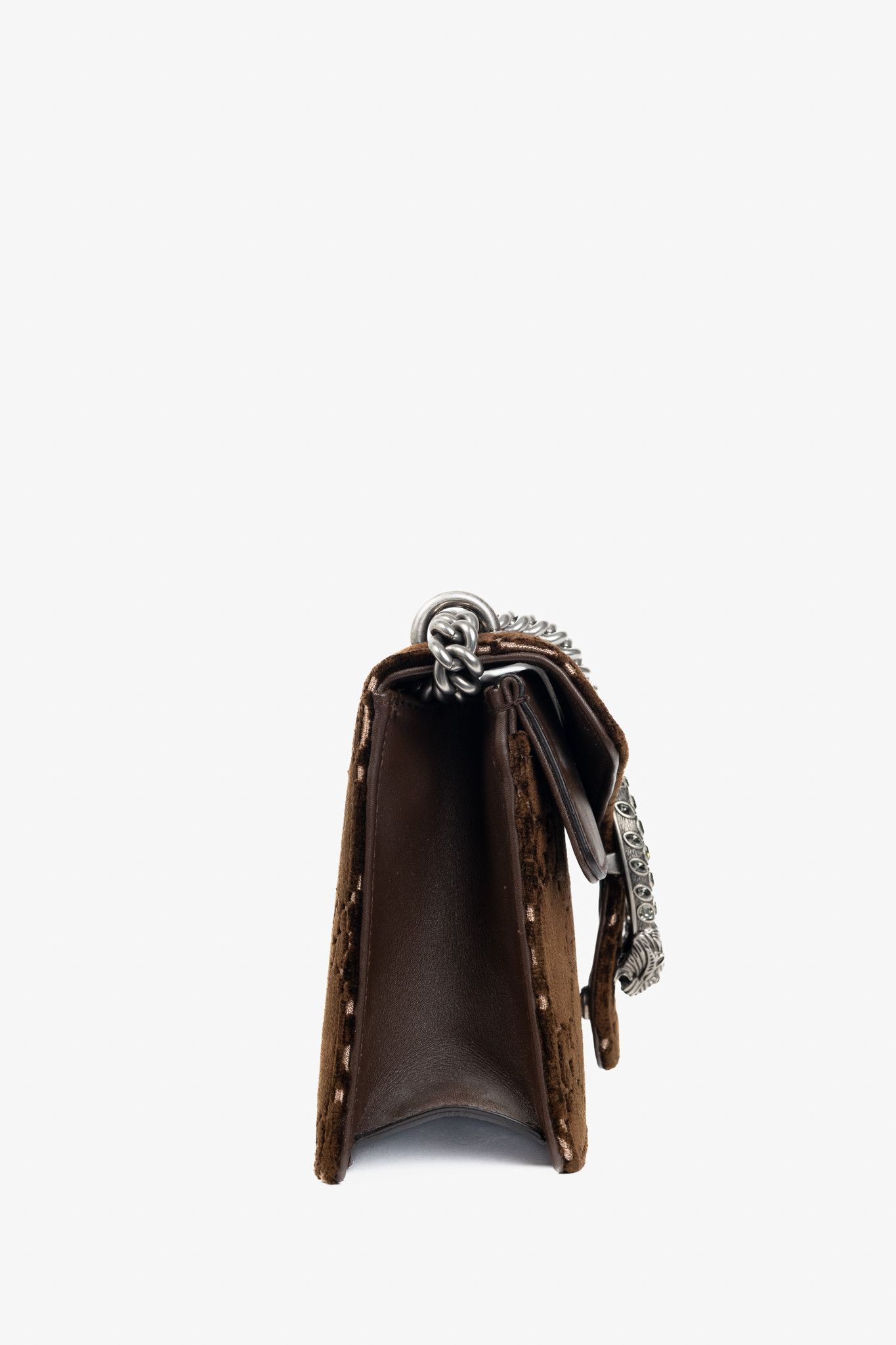 Gucci Gucci Dionysus Brown Velvet GG Monogram Medium Shoulder Bag Size ONE SIZE - 3 Thumbnail