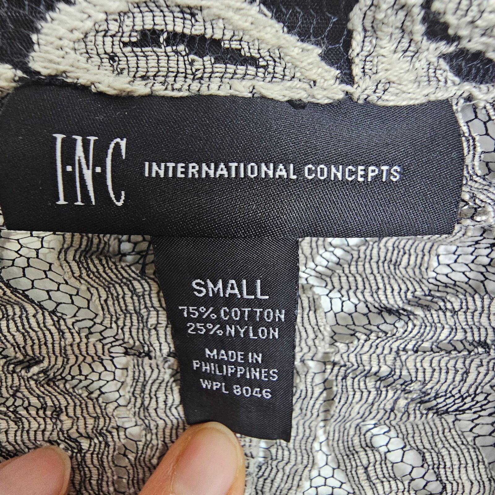 I.N.C NEW INC International Concepts Black Ivory Lace Blazer S Size S / US 4 / IT 40 - 6 Thumbnail