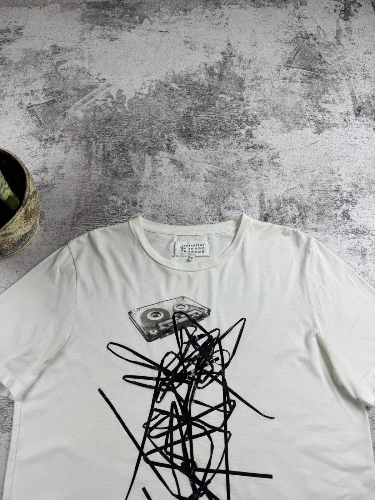 Maison Margiela Maison Margiela AW16 Men’s Large White Designer Cotton Tape T Shirt Tee Jersey Size US L / EU 52-54 / 3 - 6 Thumbnail