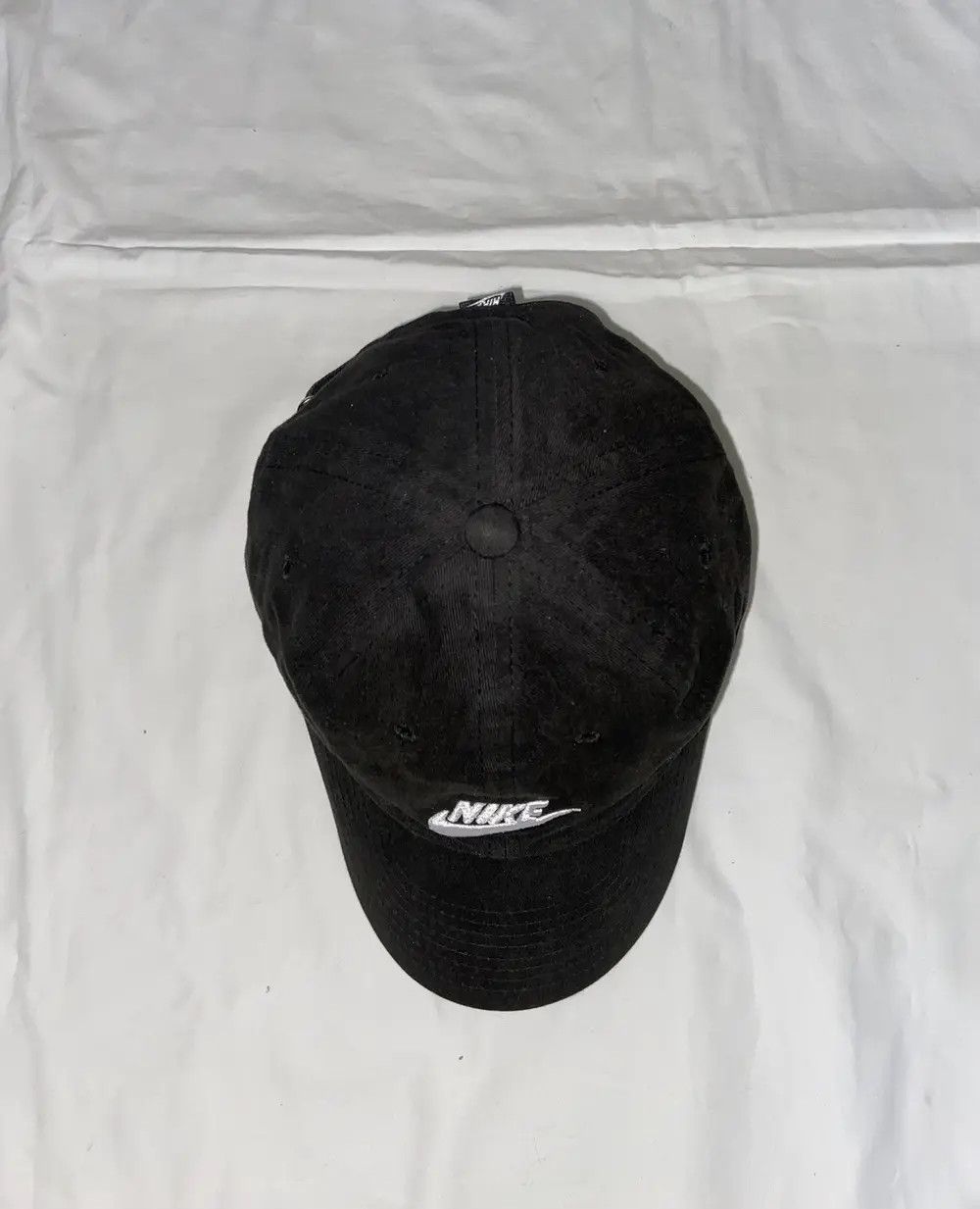 Nike VINTAGE BLACK Y2K NIKE BASEBALL CAP HAT CENTRE LOGO DRILL Size ONE SIZE - 3 Thumbnail