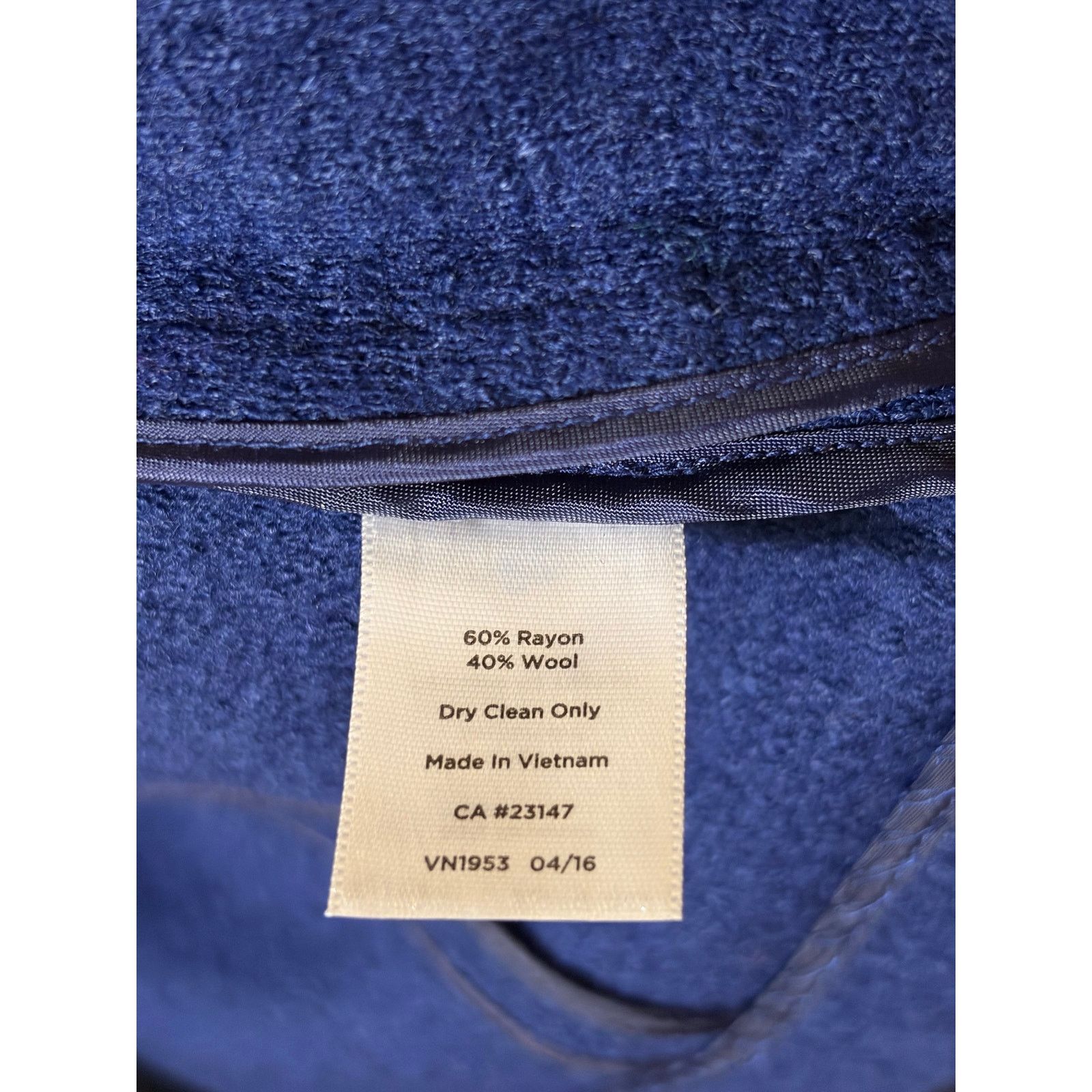 Talbots Talbots Coat Jacket Navy Blue Wool Blend Full Zip Pockets Size M / US 6-8 / IT 42-44 - 6 Thumbnail