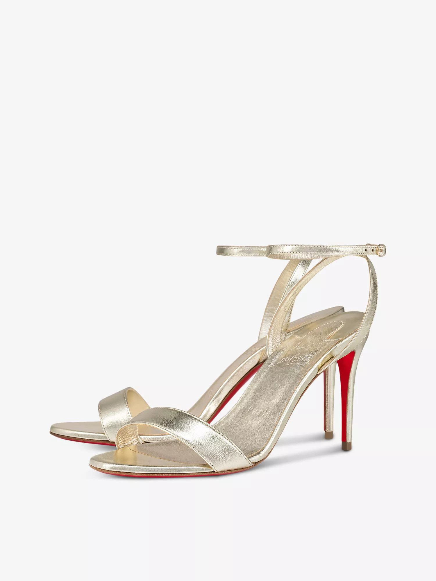 Christian Louboutin os11x0526 Loubigirl 85mm Metallic-Leather Heeled Sandals Size US 7 / IT 37 - 4 Thumbnail