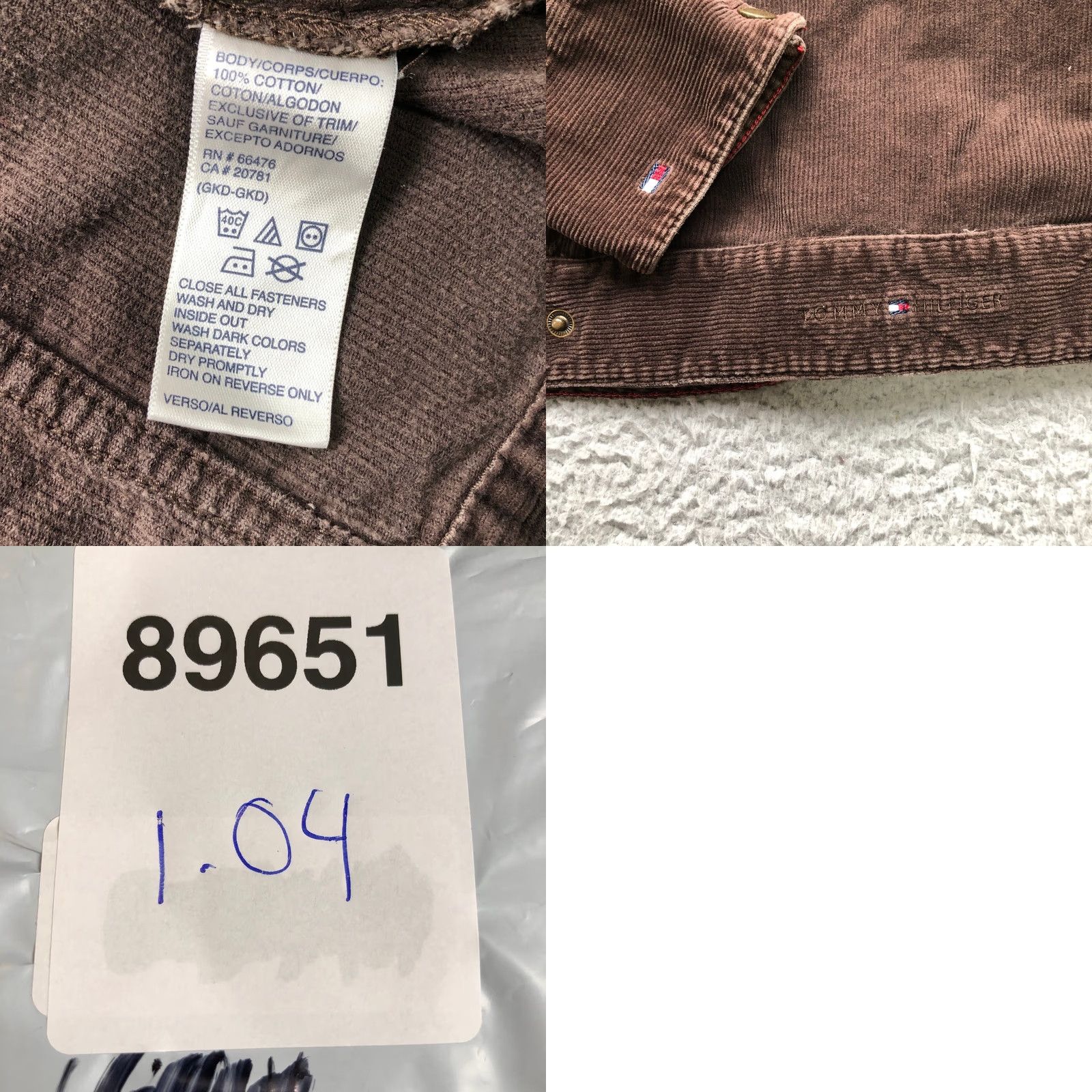 Tommy Hilfiger VINTAGE Tommy Hilfiger Jacket Womens XL Brown Corduroy Trucker Logo Button Size 40" / US 18 - 8 Thumbnail