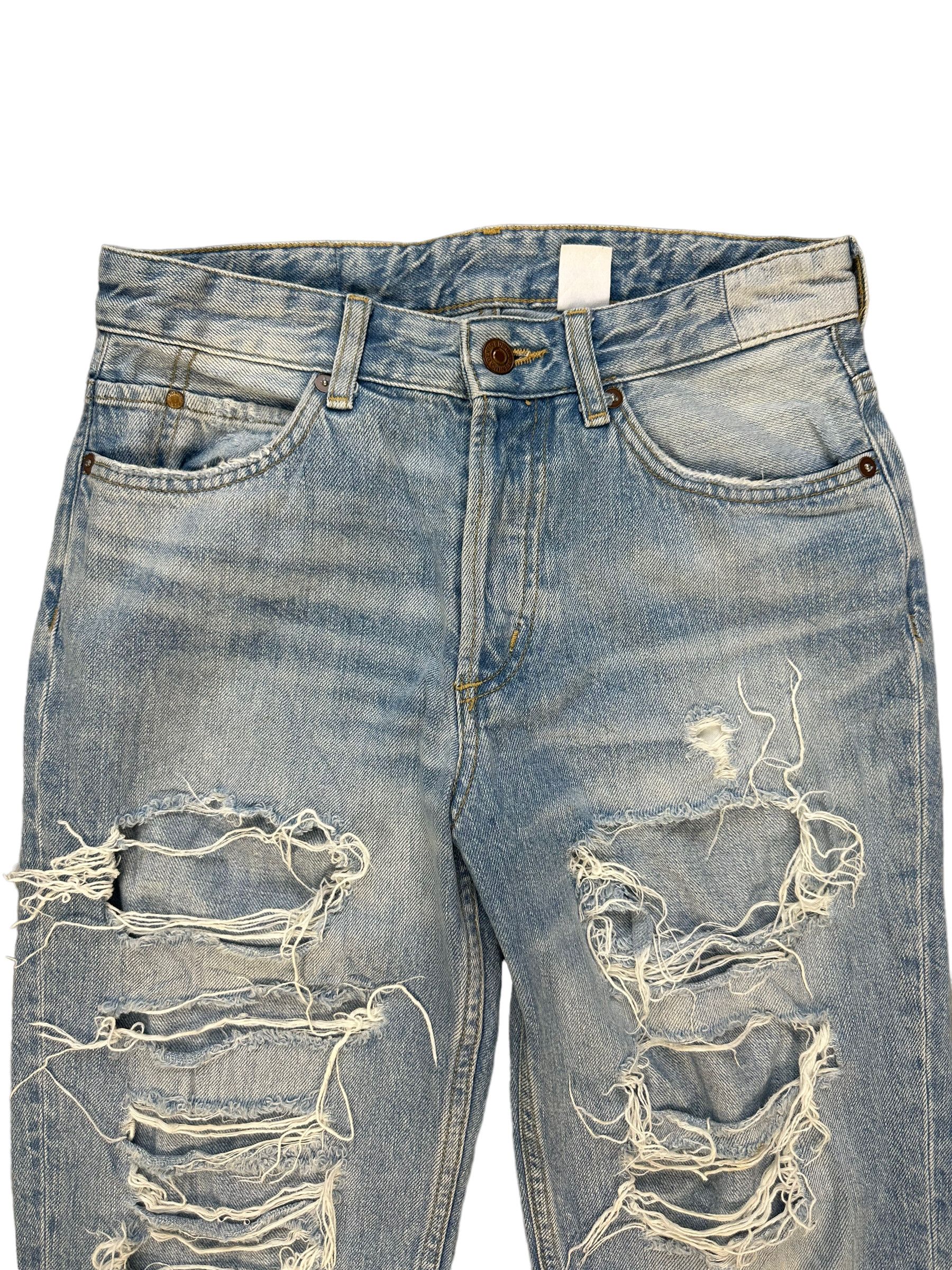 Japanese Brand TRASHED🔥 &DENIM DISTRESSED DENIM PANT SKINNY FIT #7927-190 Size US 27 - 2 Thumbnail