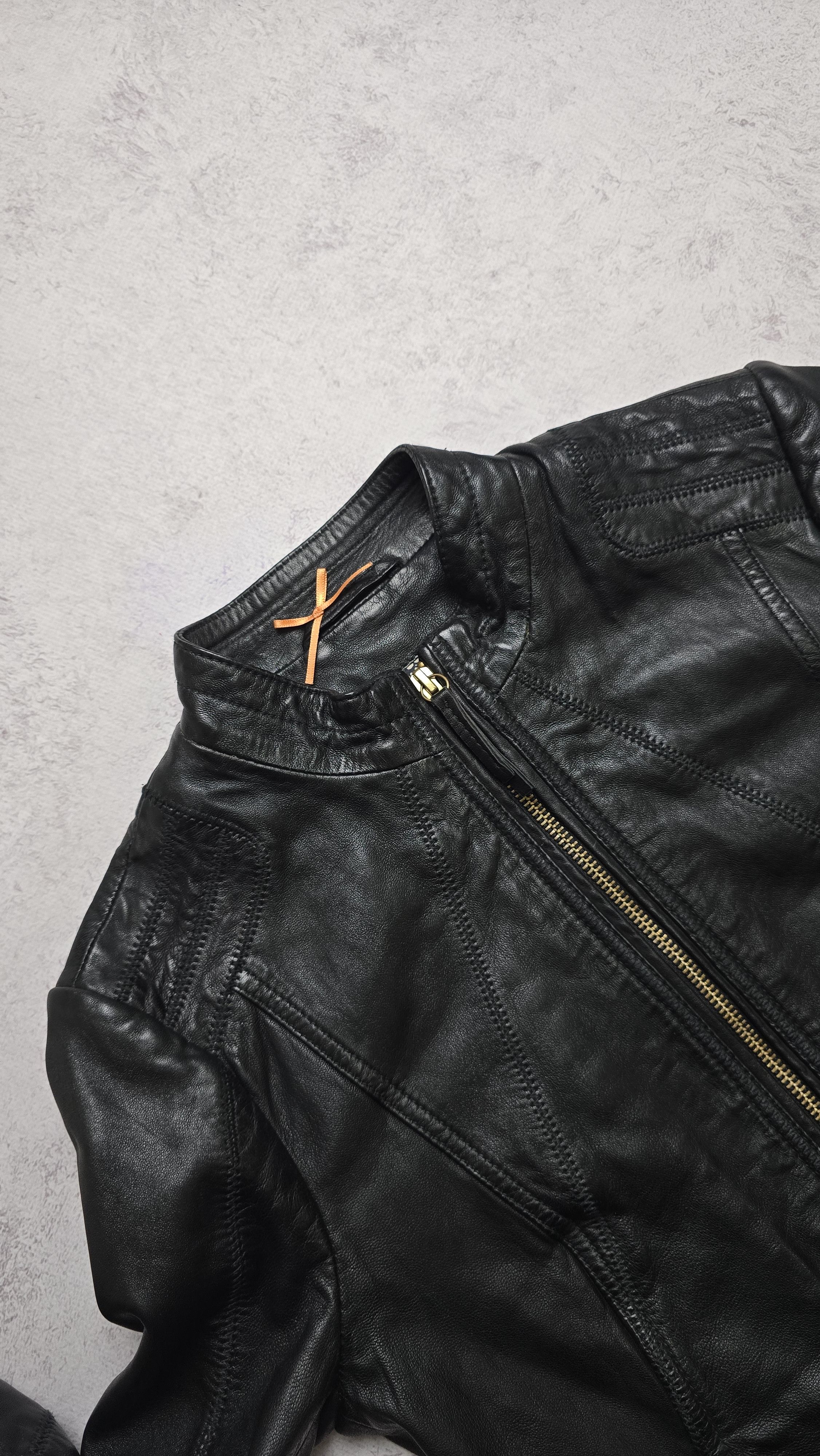 Hugo Boss Hugo Boss Orange Jonassa Black Leather Biker Jacket Size XS / US 0-2 / IT 36-38 - 16 Thumbnail