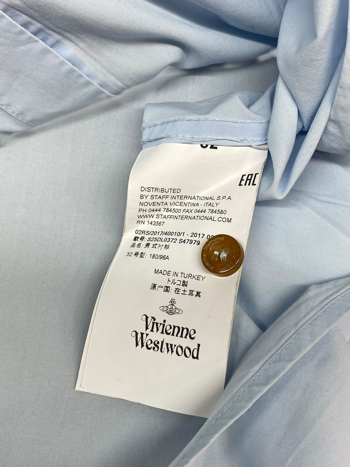 Vivienne Westwood Vivienne Westwood Sky Blue Button Up Shirt Size US L / EU 52-54 / 3 - 14 Thumbnail