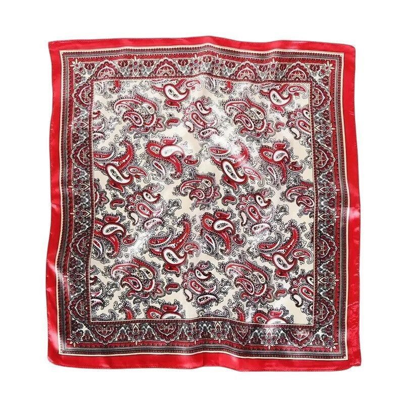 Other Red Black Paisley Silk Scarf Western Wild Rage Boho Chic Squ Size ONE SIZE - 5 Thumbnail