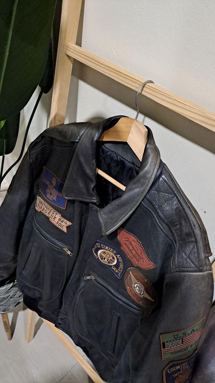 Genuine Leather RARE! Genuine Leather Jacket With pathwork Size US L / EU 52-54 / 3 - 10 Thumbnail
