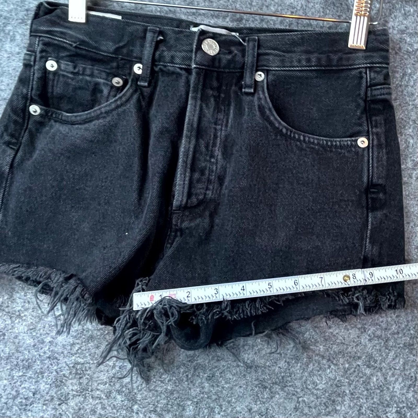 Agolde Agolde Cut Off Shorts Women 23 Black Frayed Hem Grunge 90s Size 25" / US 0 / IT 36 - 5 Thumbnail