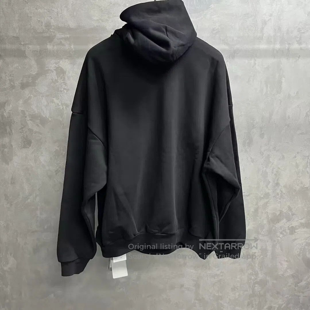 Balenciaga Balenciaga Black letter-printed hooded long-sleeved hoodie Size US M / EU 48-50 / 2 - 5 Thumbnail