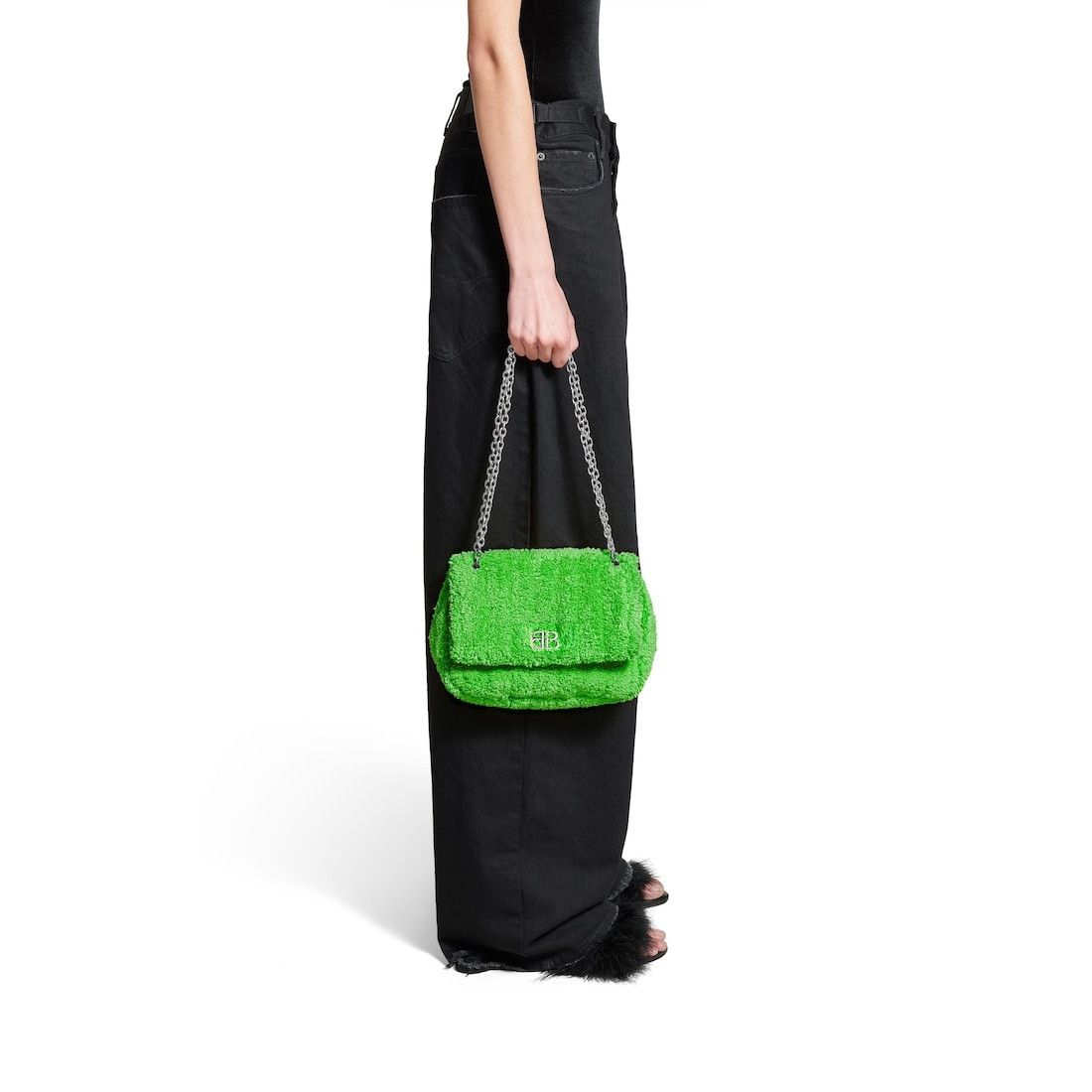 Balenciaga o1mt1gz0125 Size: OS / Monaco Mini Bag Quilted Towel Fabric Size ONE SIZE - 3 Thumbnail