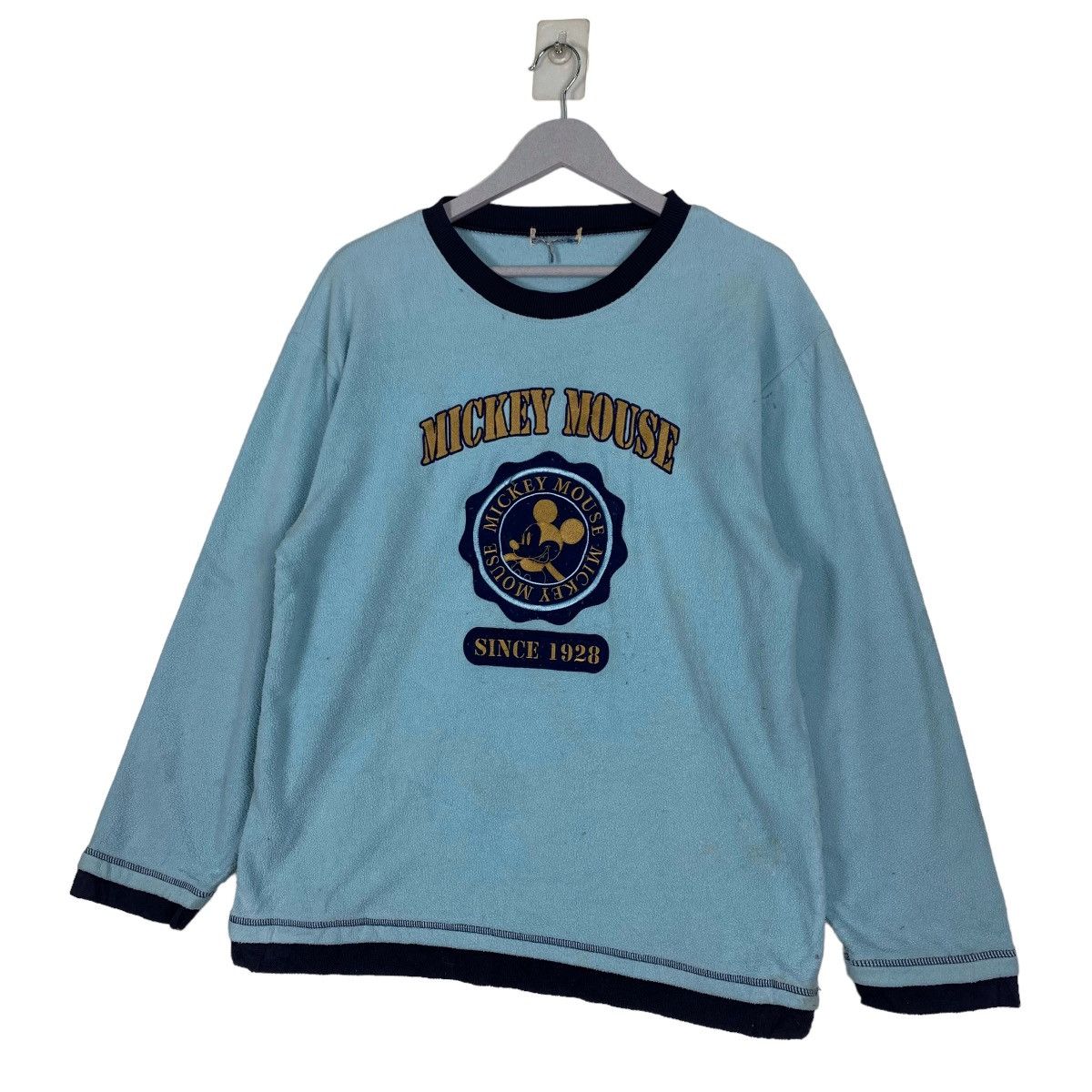 Disney × Mickey Mouse × Warner Bros Vintage 90s Mickey Mouse Big Logo Crewneck Fleece Size US M / EU 48-50 / 2 - 2 Thumbnail