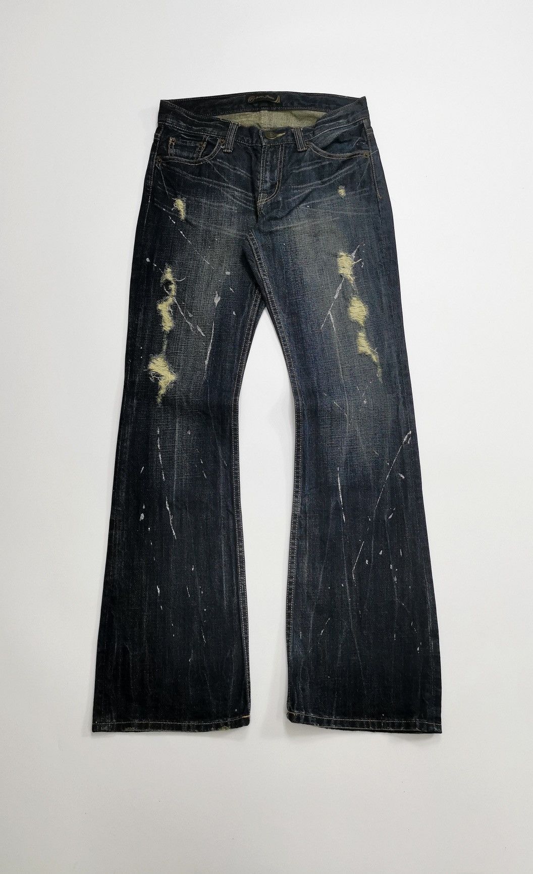 Kapital Bootcut Oririn Japan Paint Platter Distressed Jeans Size US 28 / EU 44 - 1 Thumbnail