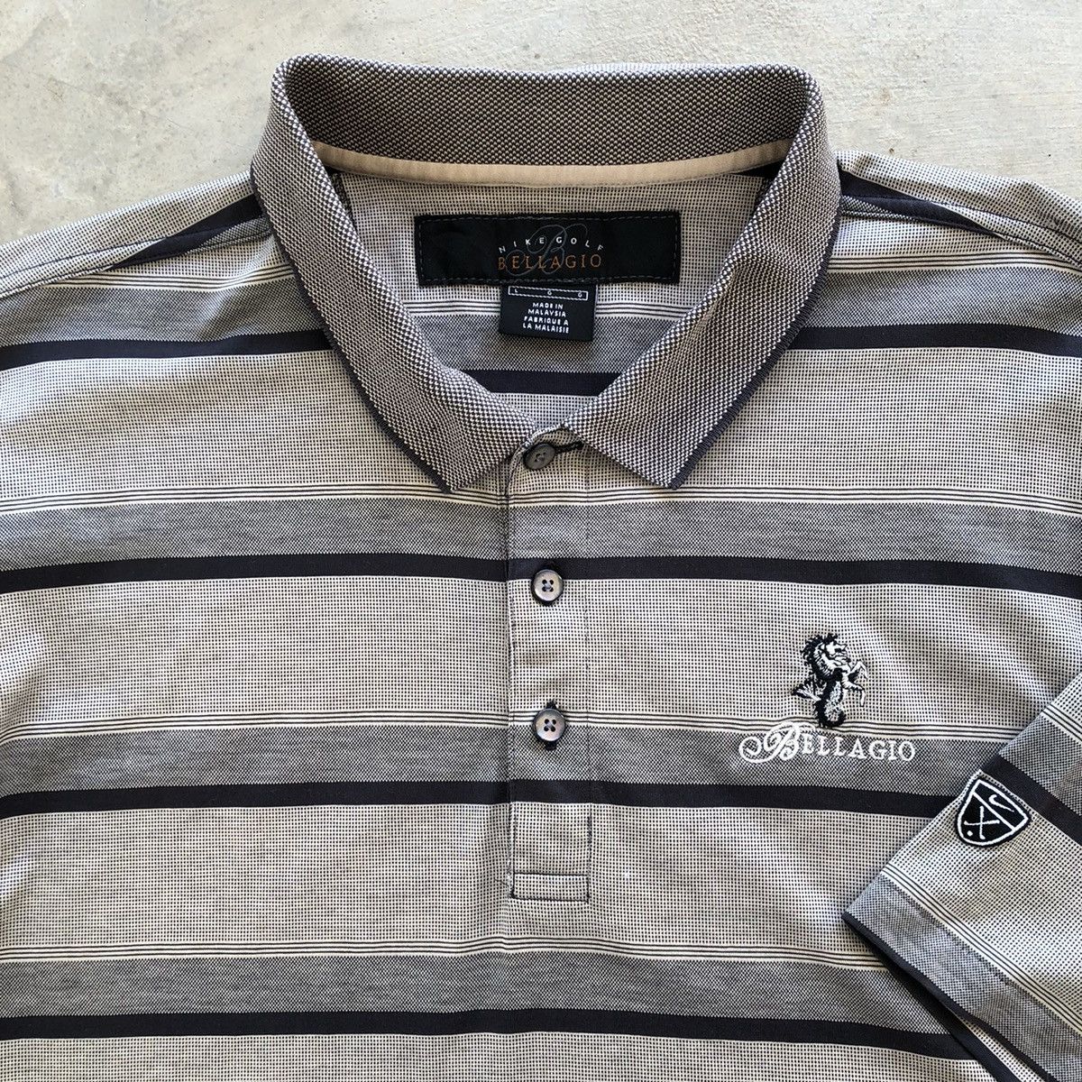 Nike × Vintage NIKE Golf Bellagio Stripe Polo Size US L / EU 52-54 / 3 - 4 Thumbnail