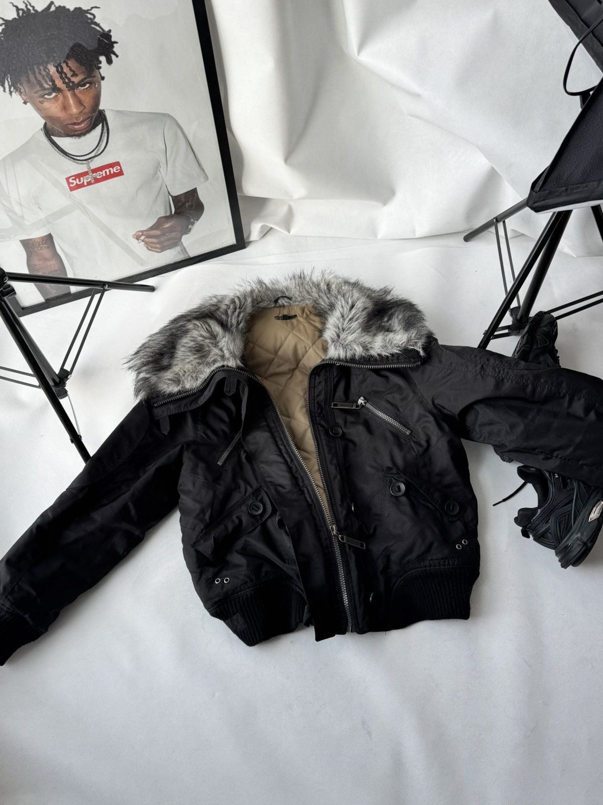 Japanese Brand Vintage Fur N2b Bomber Jacket Alpha Industries Style Ma-1 XL Size US XS / EU 42 / 0 - 9 Thumbnail