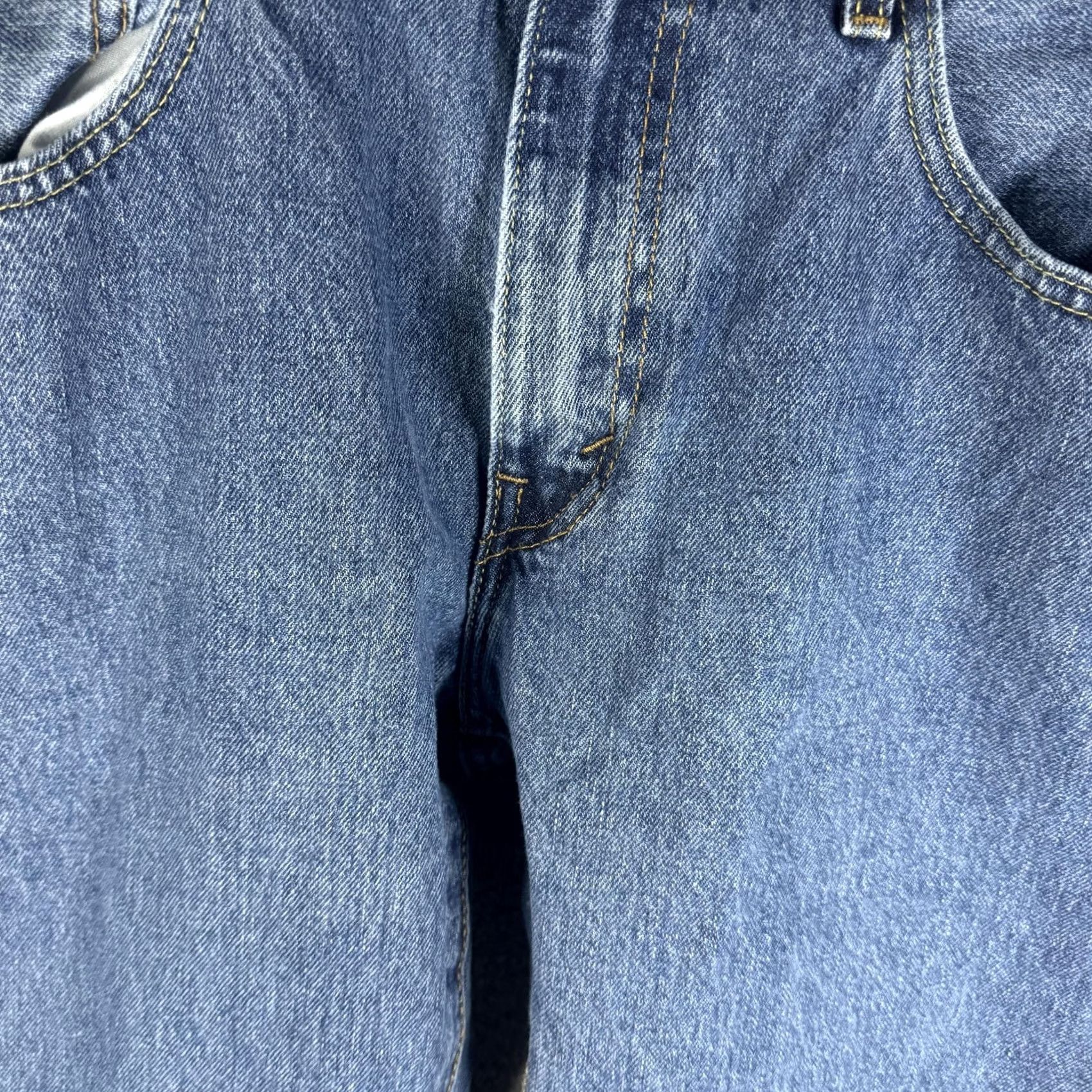 Levi's Levi's 517 Jeans Mens 33x29 Blue Bootcut Regular Denim Mexico Medium Wash Distressed Pockets Zip Back Patch Red Tab 500 Series Mens Jeans Regular Fit Size US 33 - 5 Thumbnail