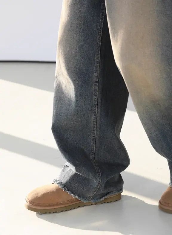 Japanese Brand Harada x Etou Distressed washed men's loose wide-leg jeans Size US 32 / EU 48 - 7 Thumbnail
