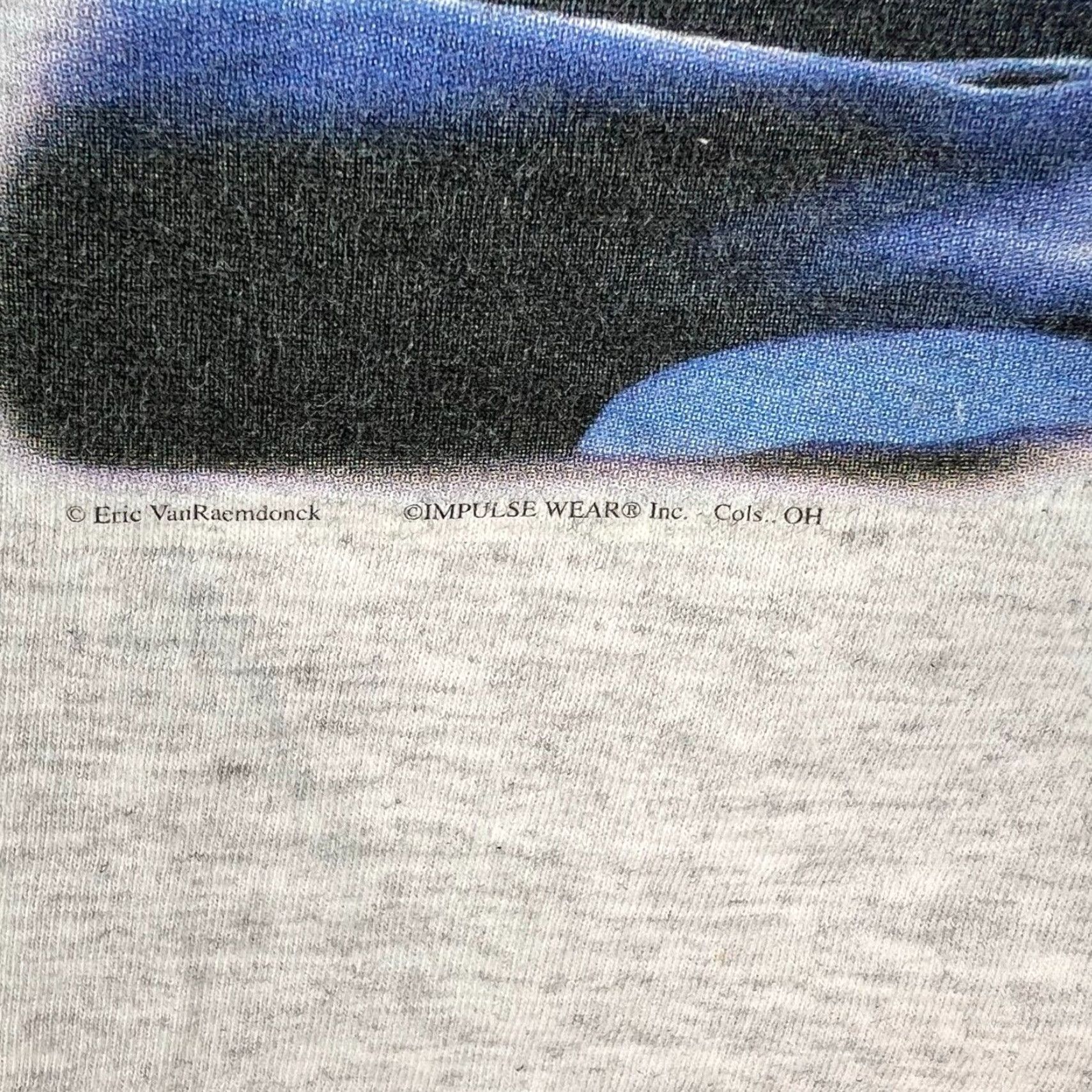 Jerzees VINTAGE Jerzees 2XL T-Shirt Gray Graphic Orca 90s Eric Van Raemdonck Art Limited Edition Mens Size US XXL / EU 58 / 5 - 5 Thumbnail