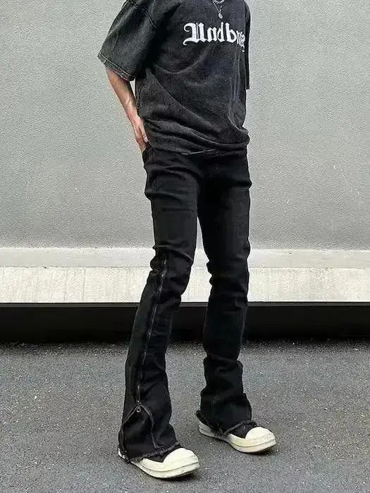 Japanese Brand faded zipper utility flared jeans Size US 30 / EU 46 - 6 Thumbnail
